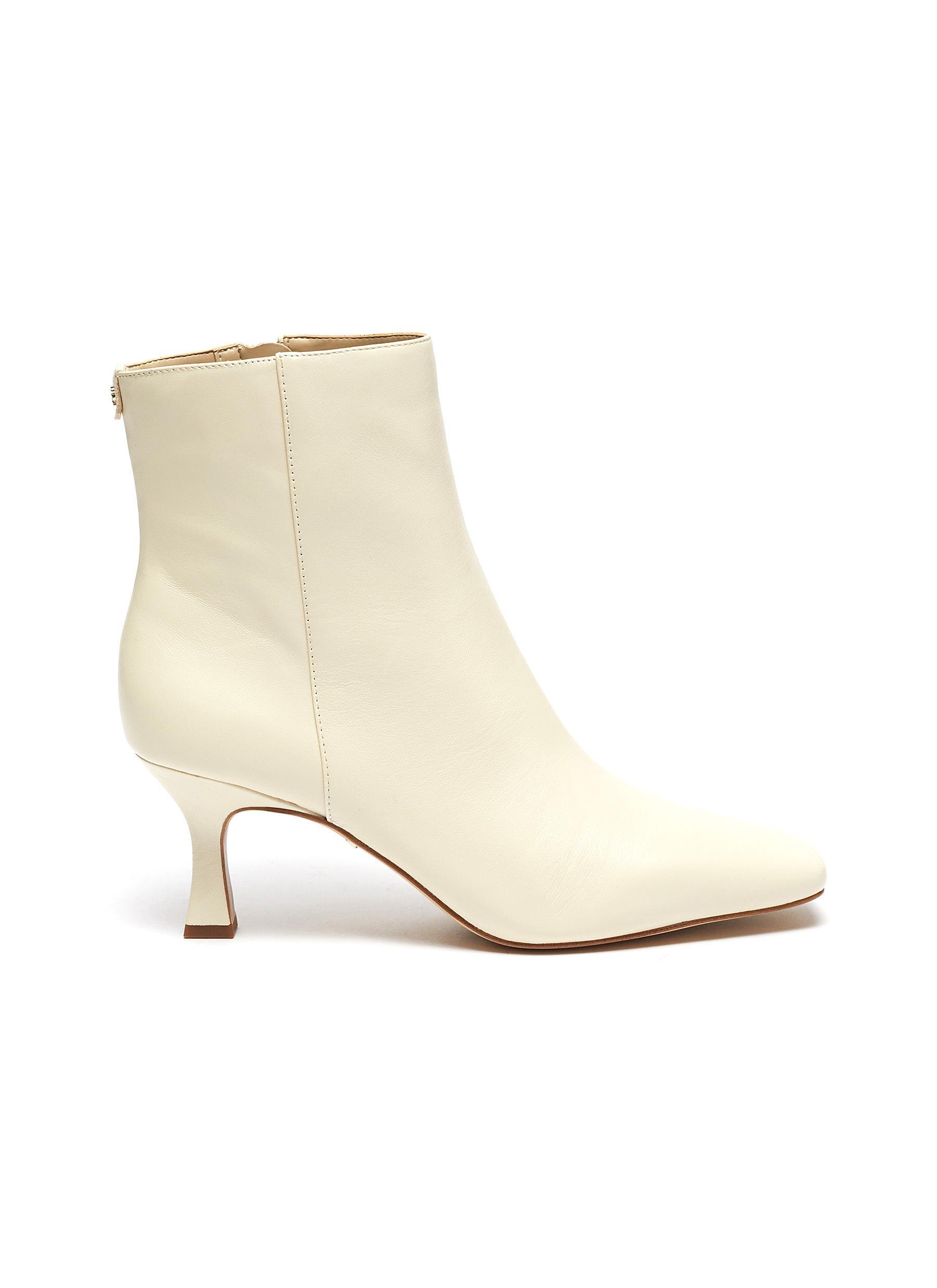 Sam Edelman 'lizzo' Square Toe Leather Ankle Boots in White | Lyst