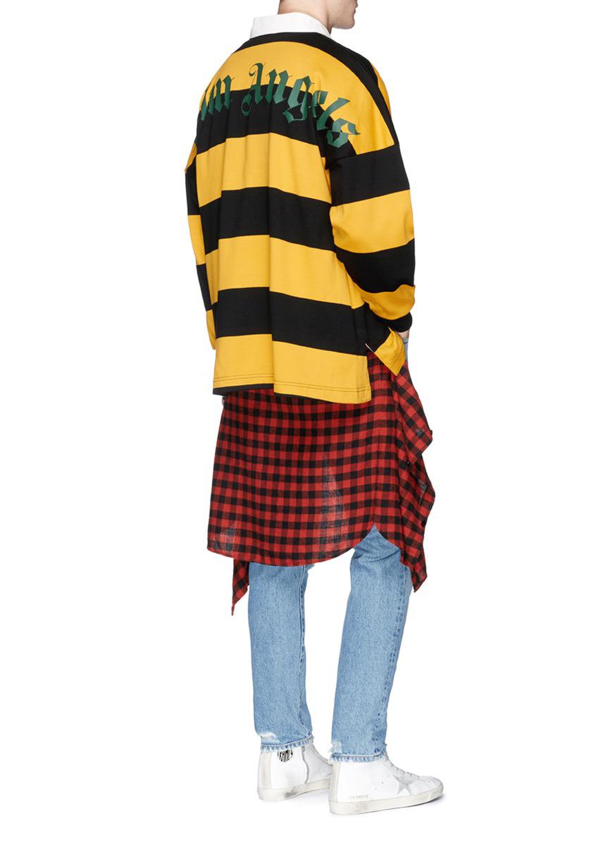 Palm Angels Cotton Stripe Logo Print 