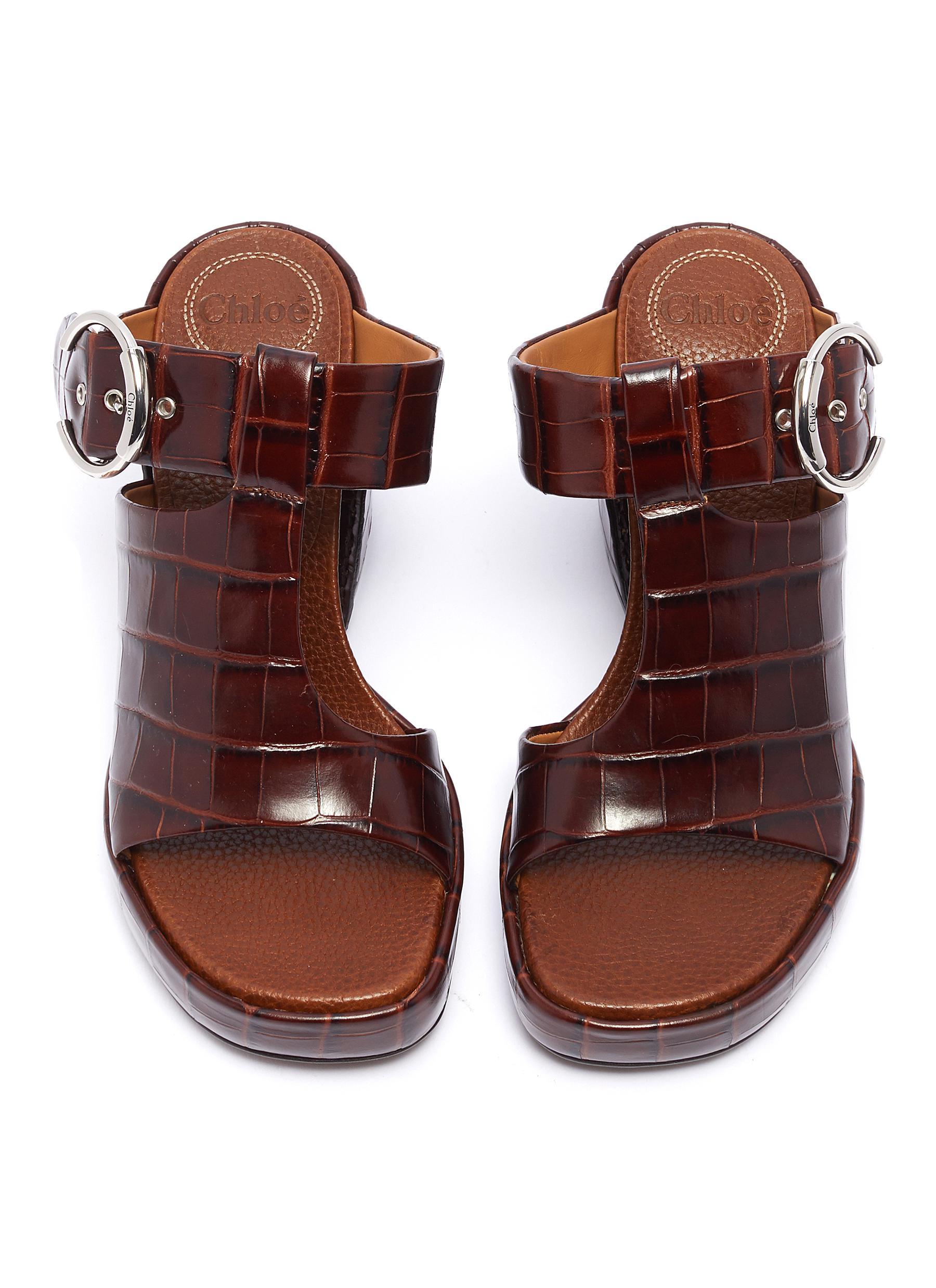 chloe croc sandals