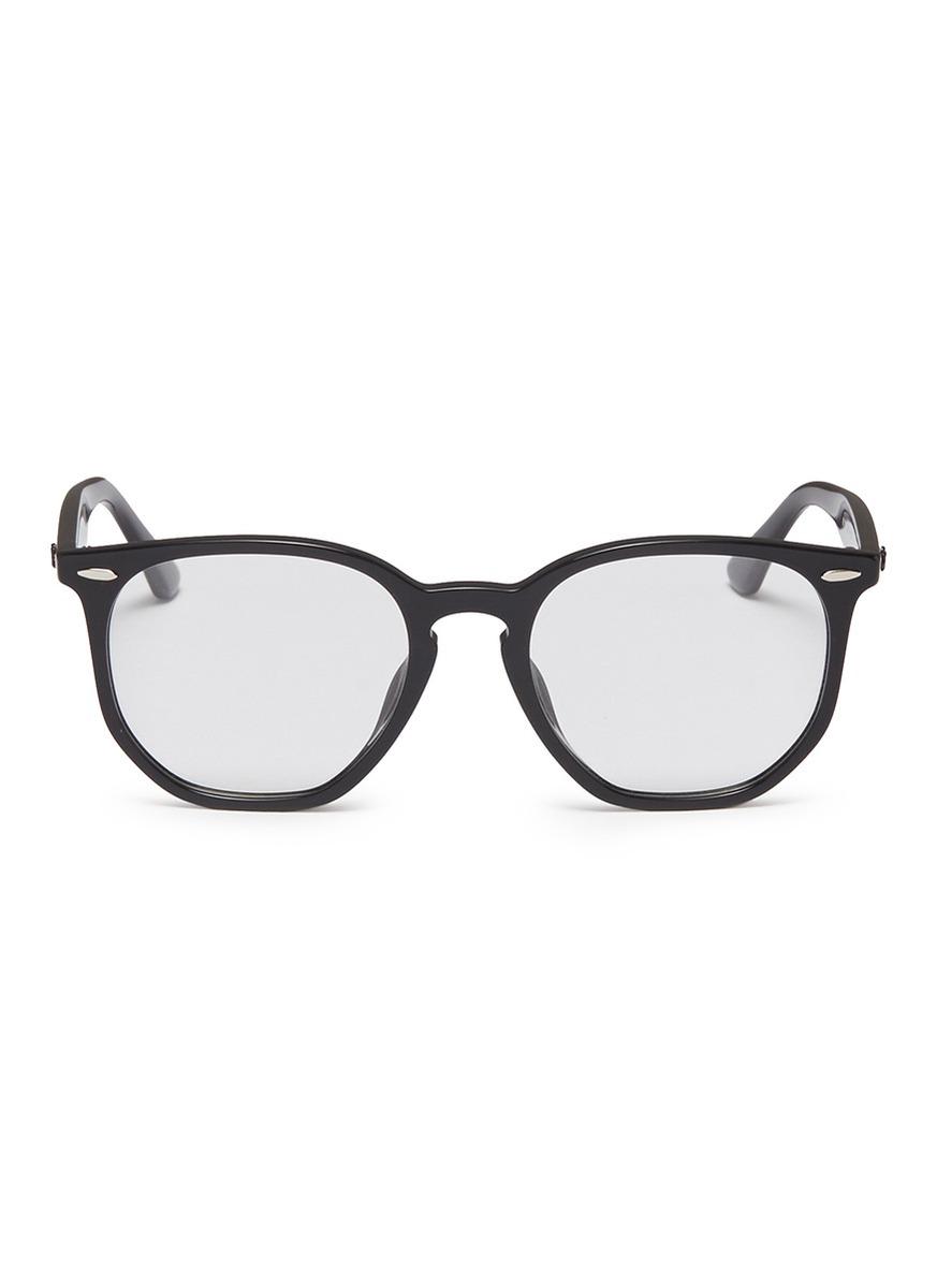 Ray Ban Rb7151f Acetate Hexagonal Optical Glasses In Black Lyst