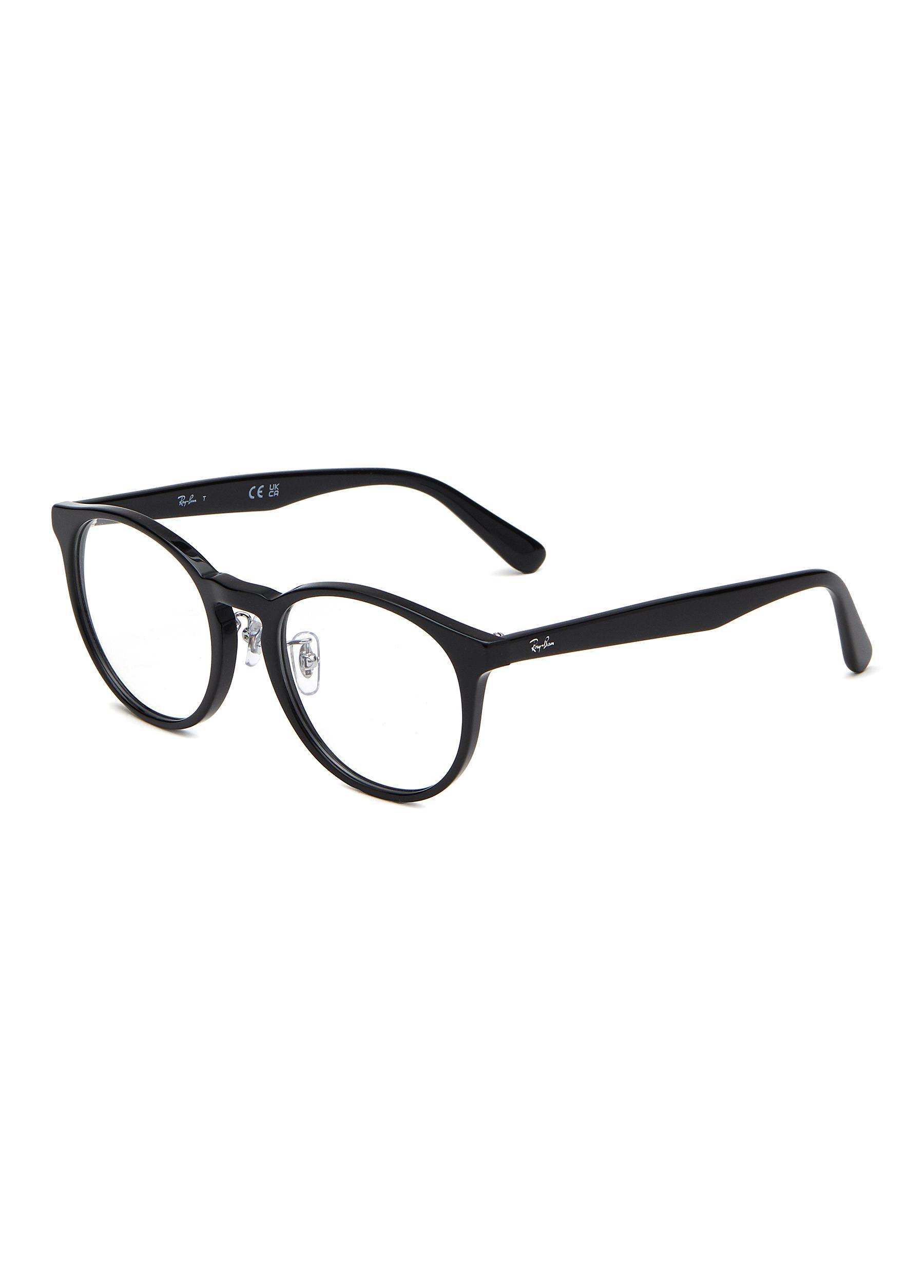RayBan Acetate Round Optical Glasses in Black Lyst