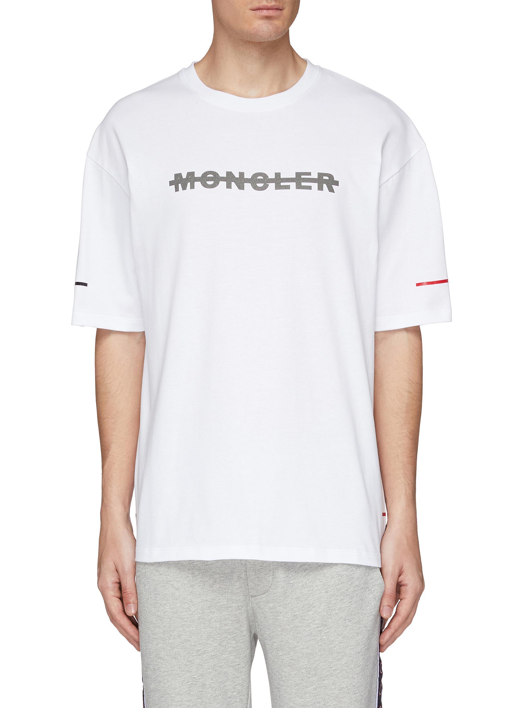Moncler Cotton 'maglia' Logo Print T-shirt in White for Men - Save 40% ...