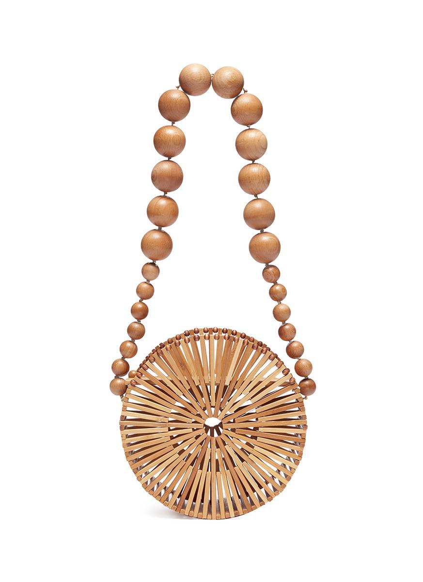 Round bamboo bag hot sale