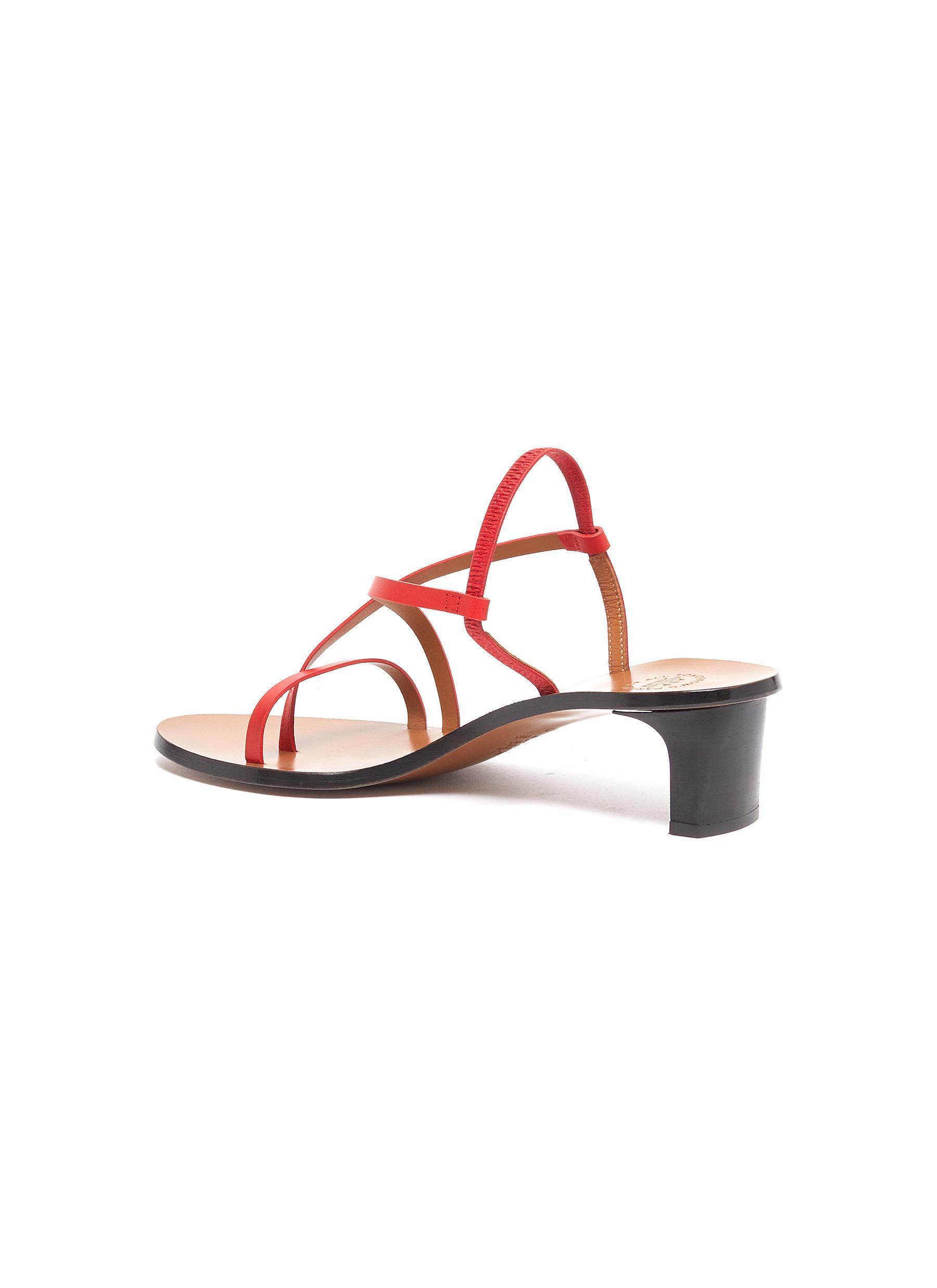 Atp Atelier 'nashi' Strappy Leather Sandals in Red - Lyst
