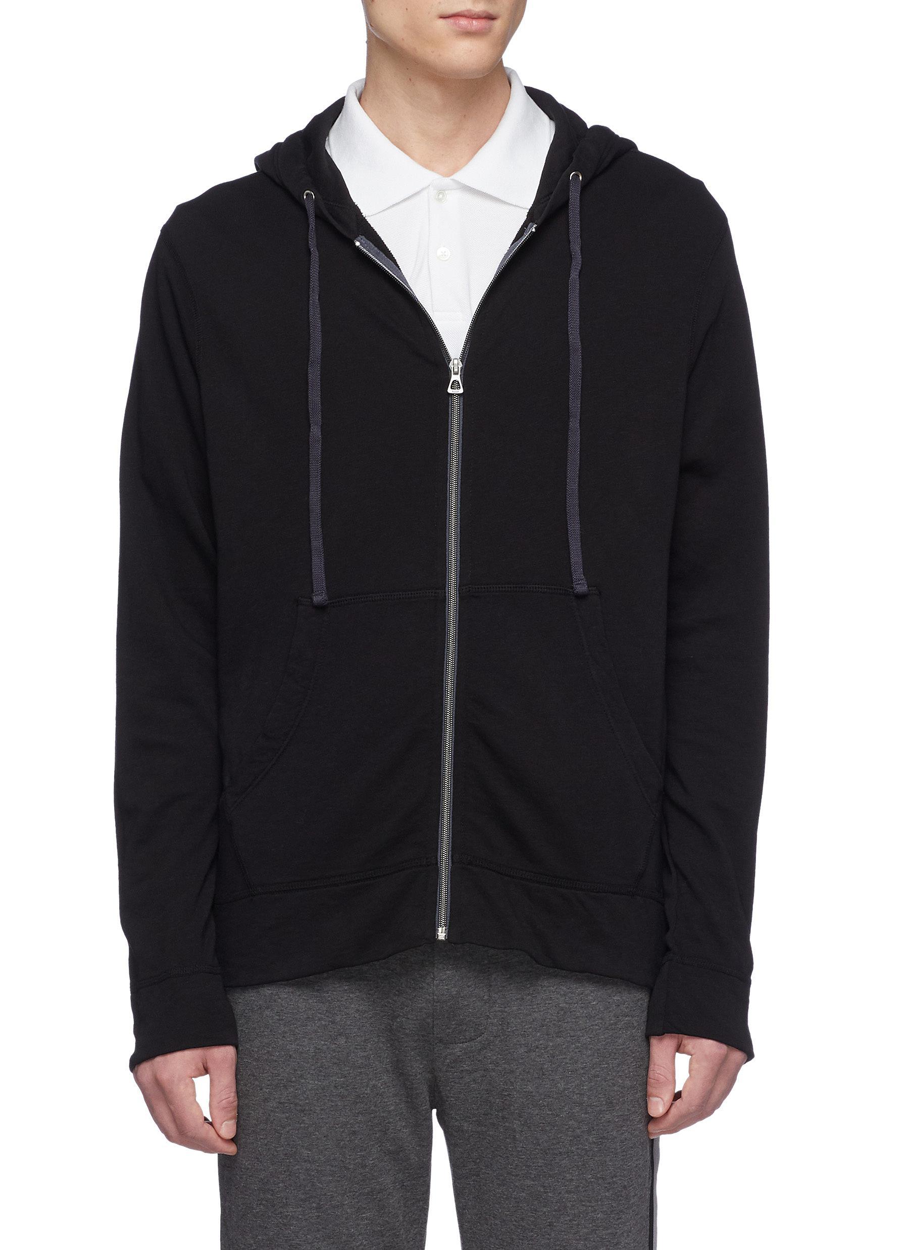 James Perse Supima Cotton-jersey Hoodie in Black for Men | Lyst UK