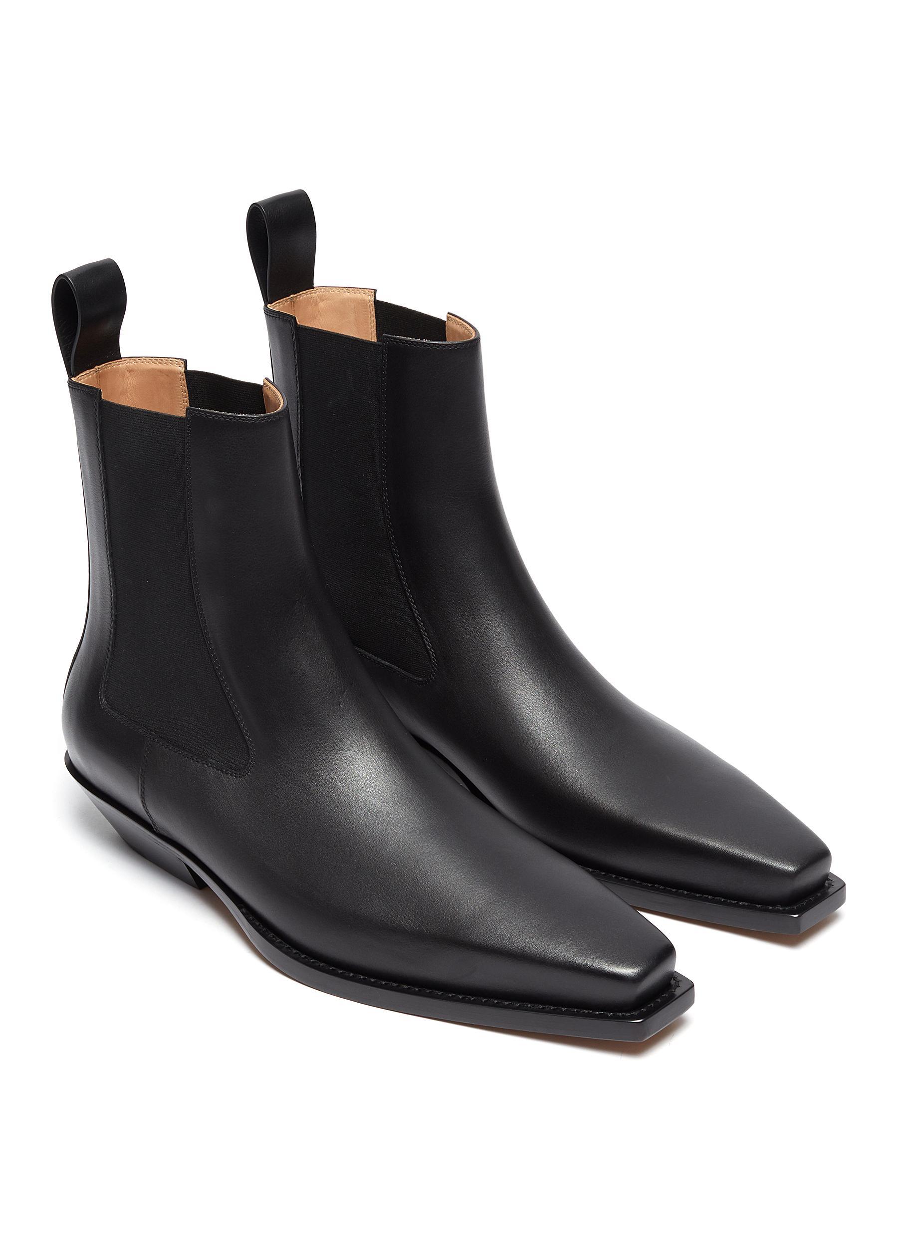 Bottega Veneta 'bv Lean' Leather Chelsea Boots Men Shoes Boots 'bv Lean'  Leather Chelsea Boots in Black for Men | Lyst