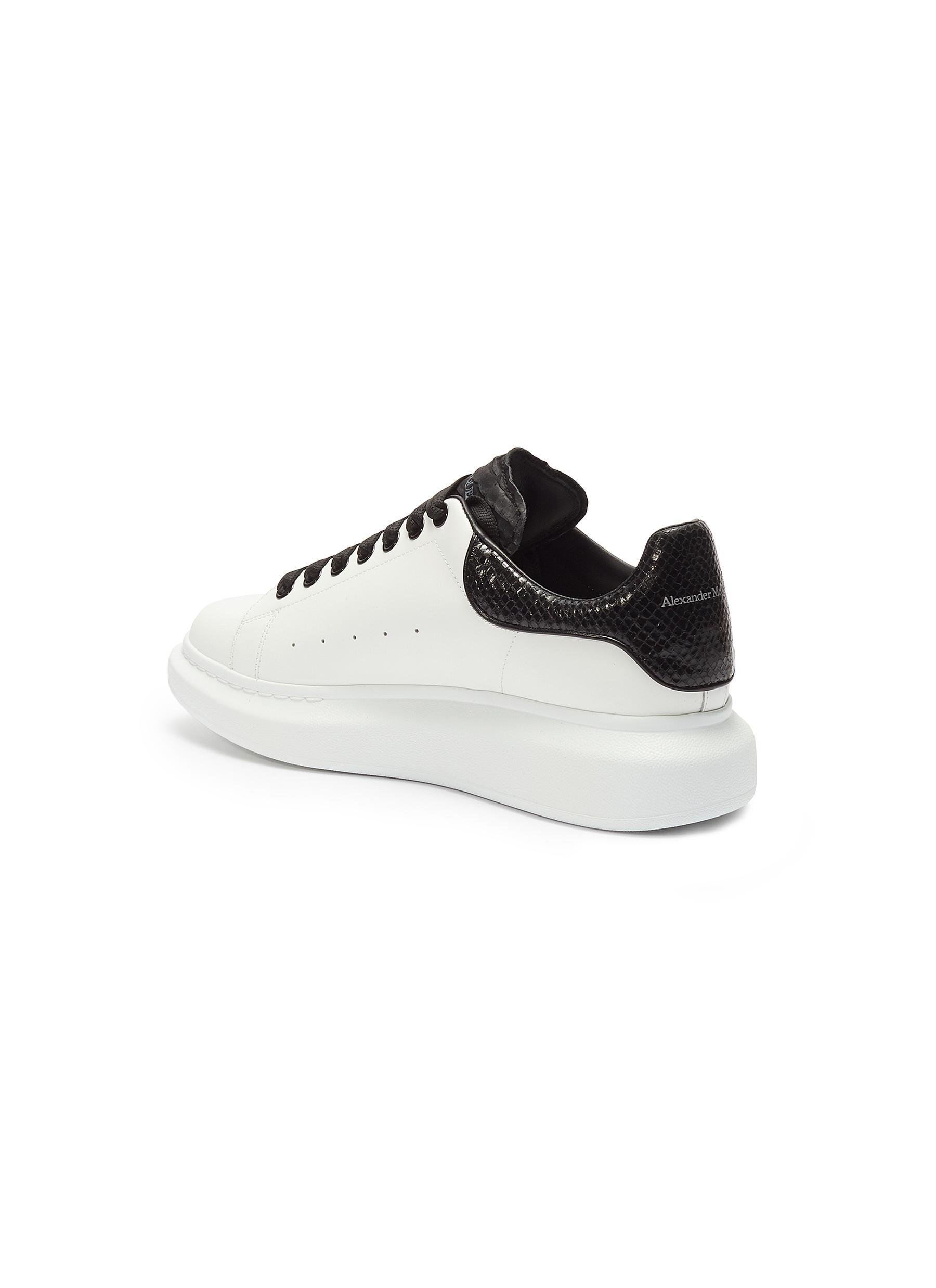 Alexander McQueen 'oversized Sneaker' In Leather With Snake Embossed Collar  in White for Men | Lyst
