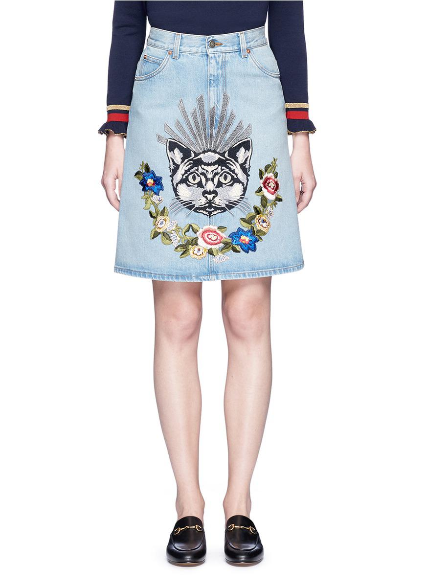 gucci jean skirt