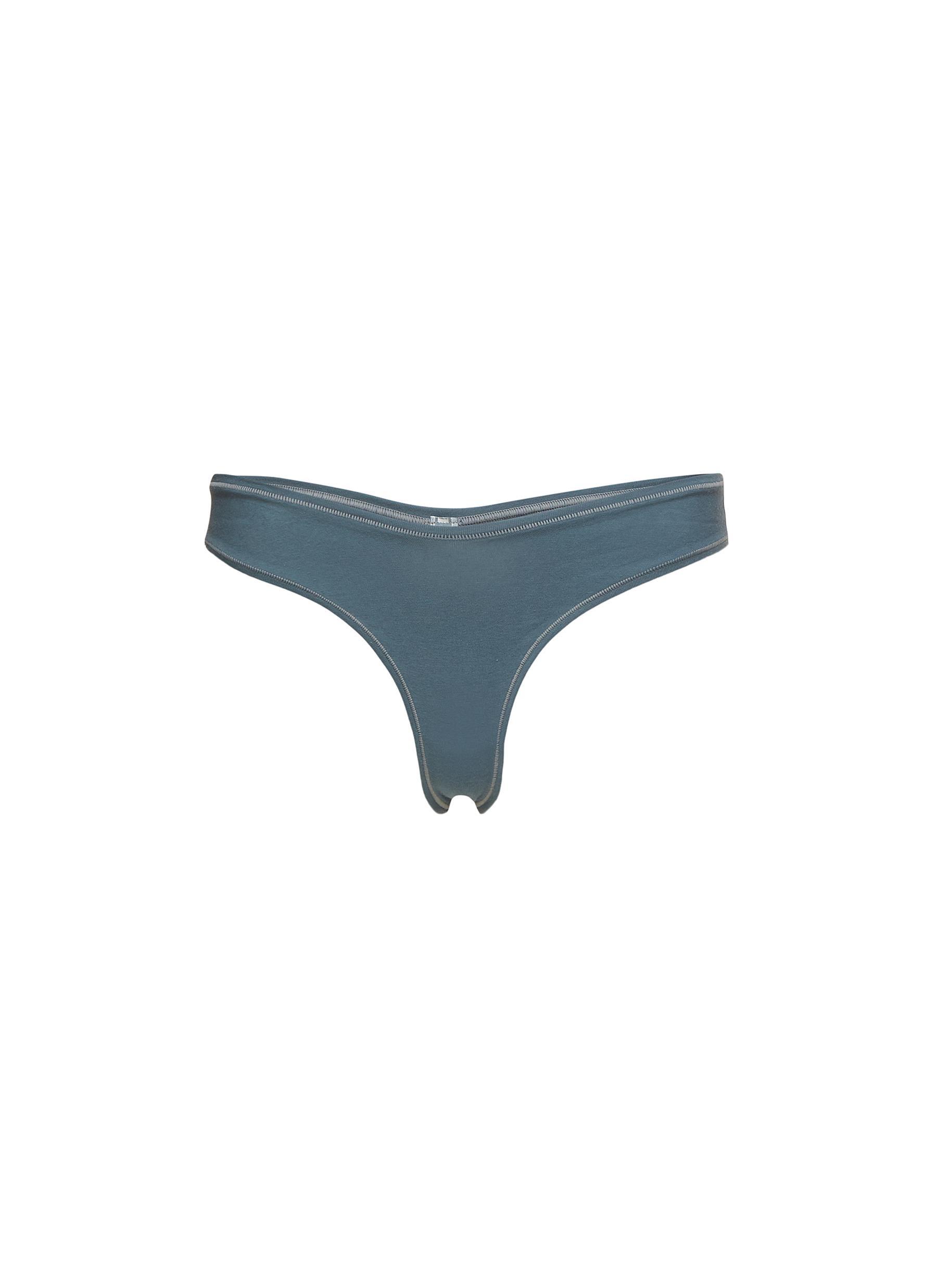 COTTON LOGO DIPPED THONG | MARBLE