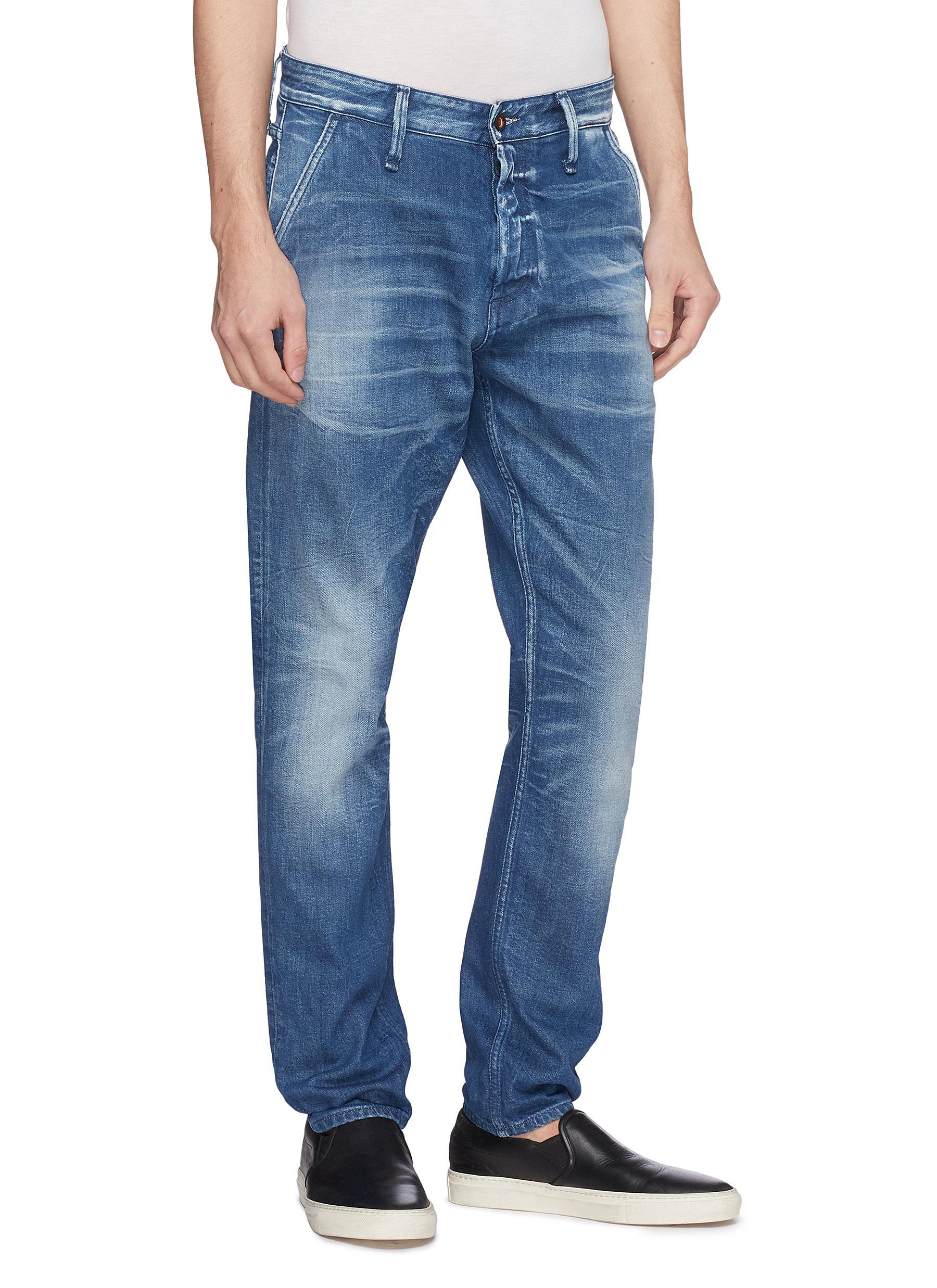 Denham Denim 'osaka' Distressed Carrot Jeans in Blue for Men - Lyst