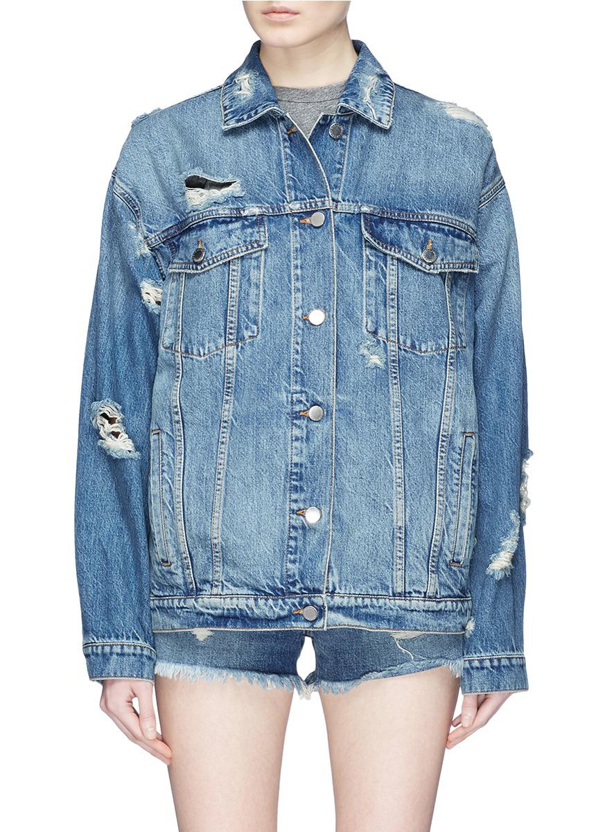 destroyed oversized denim jacket