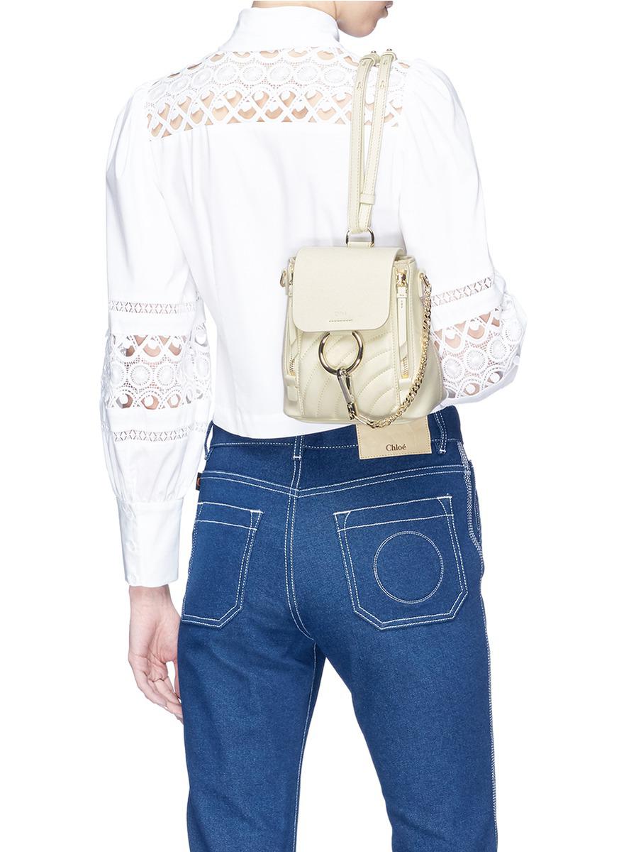chloe faye backpack white