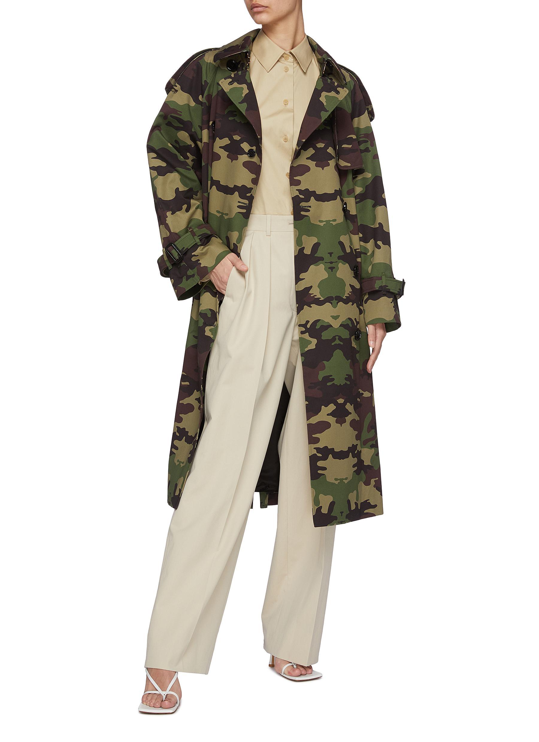 camo duster coat