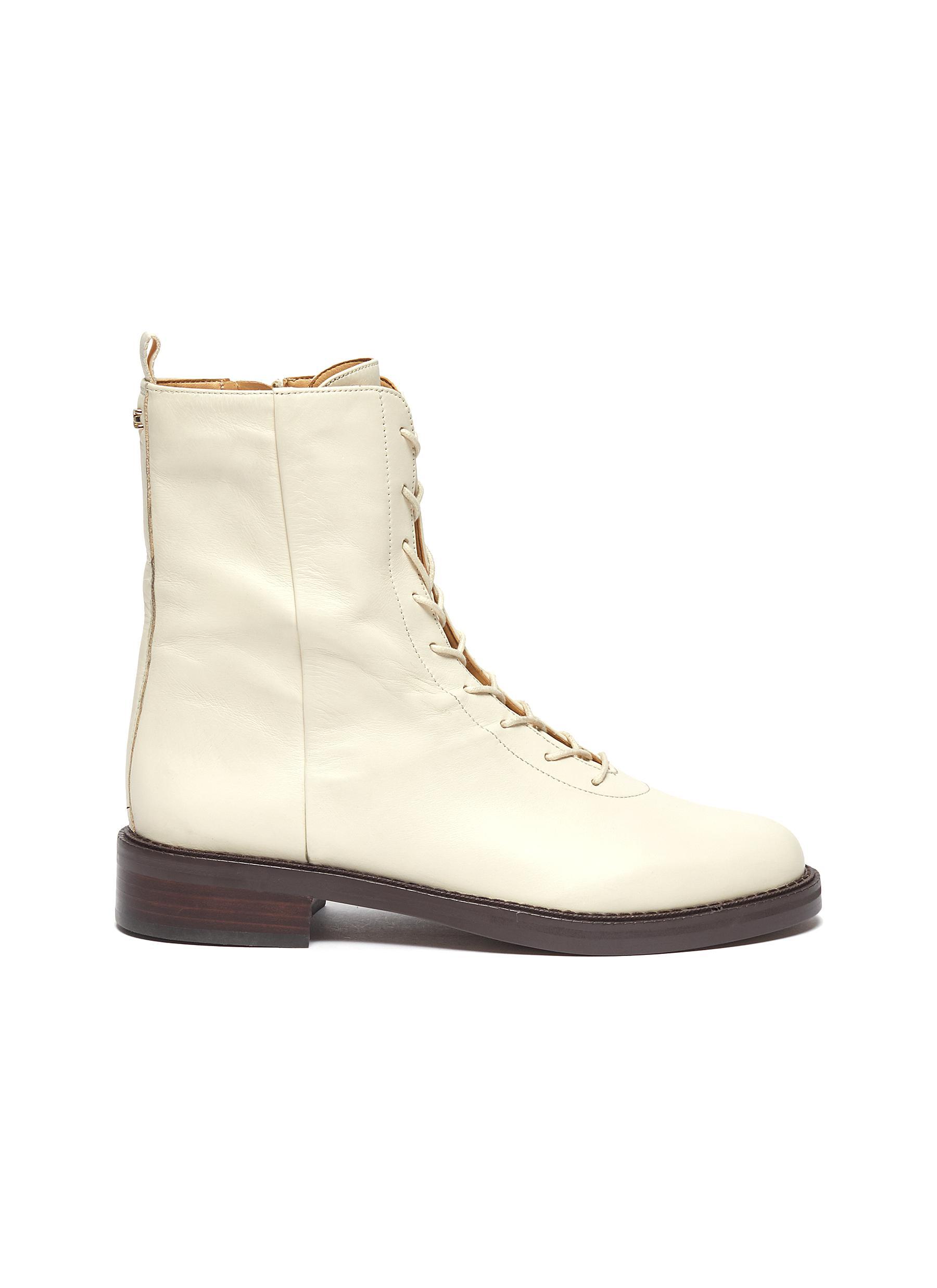 sam edelman white combat boots