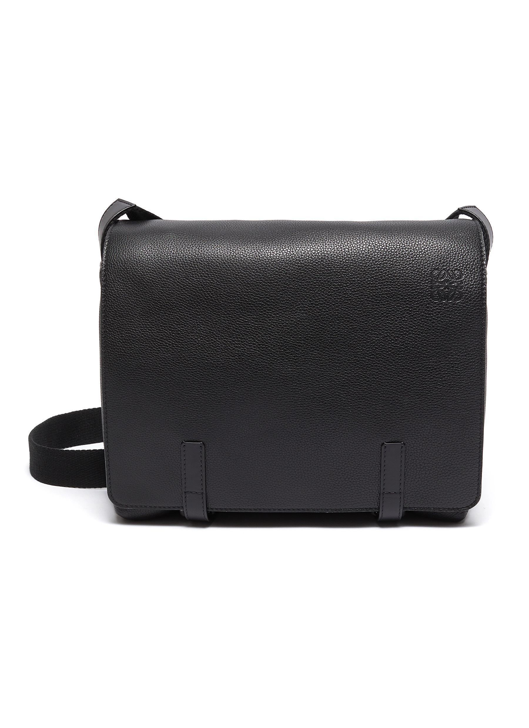 Loewe Military Leather Messenger Bag in Black for Men Lyst