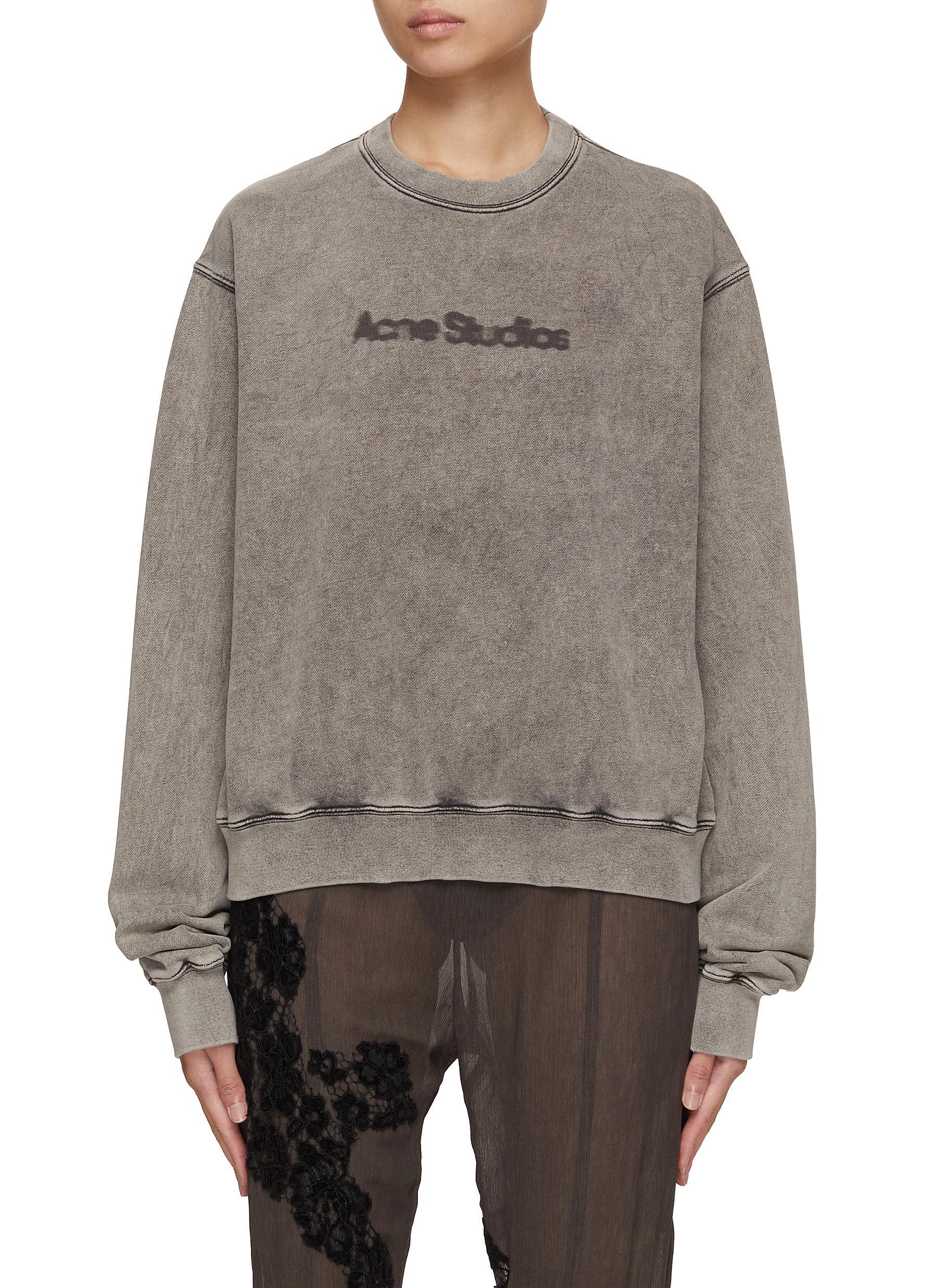 Acne Studios Blurred Logo Print Sweater in Gray | Lyst