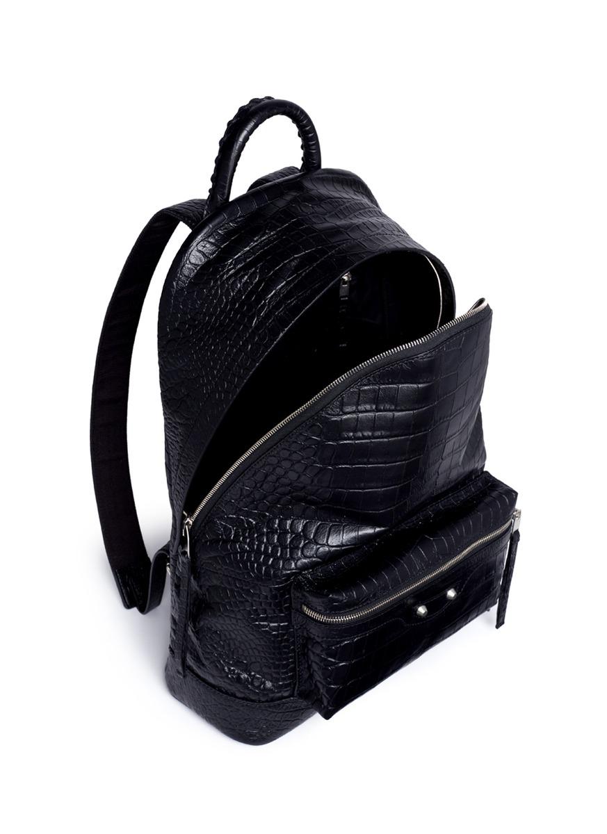 croc embossed backpack