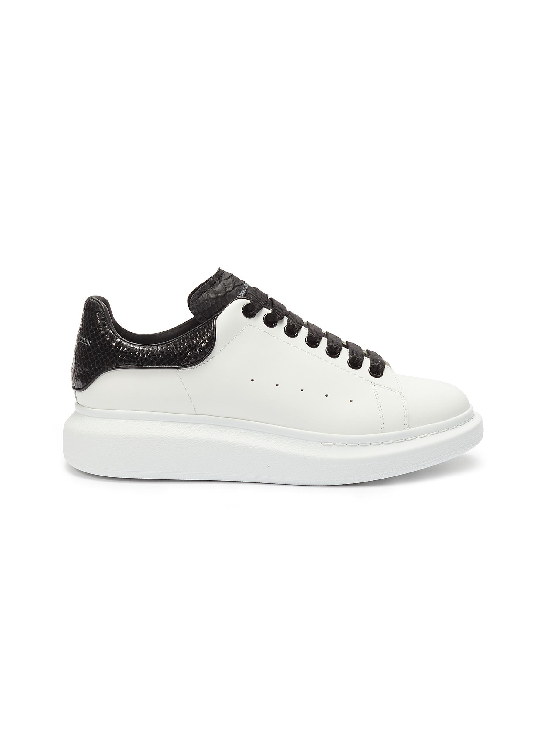 Alexander McQueen 'oversized Sneaker' In Leather With Snake Embossed Collar  in White for Men | Lyst