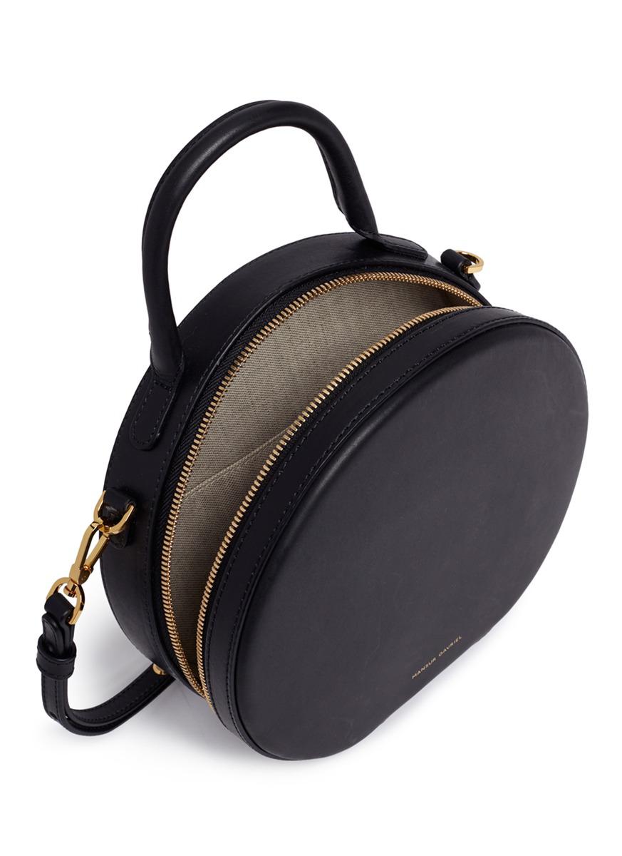 mansur gavriel leather circle crossbody bolsa