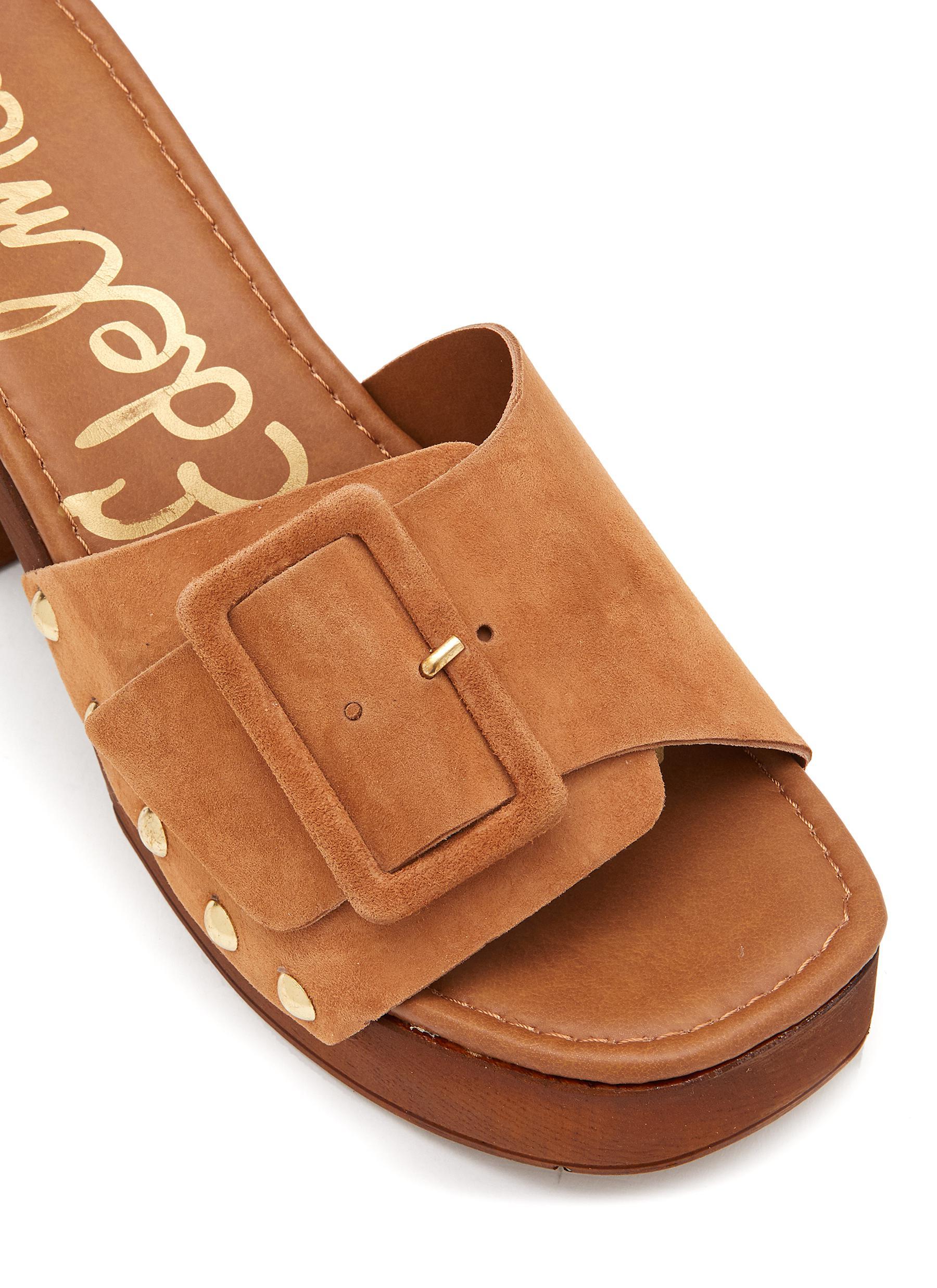 Sam Edelman marcia Suede Buckled Strap Platform Sandals in