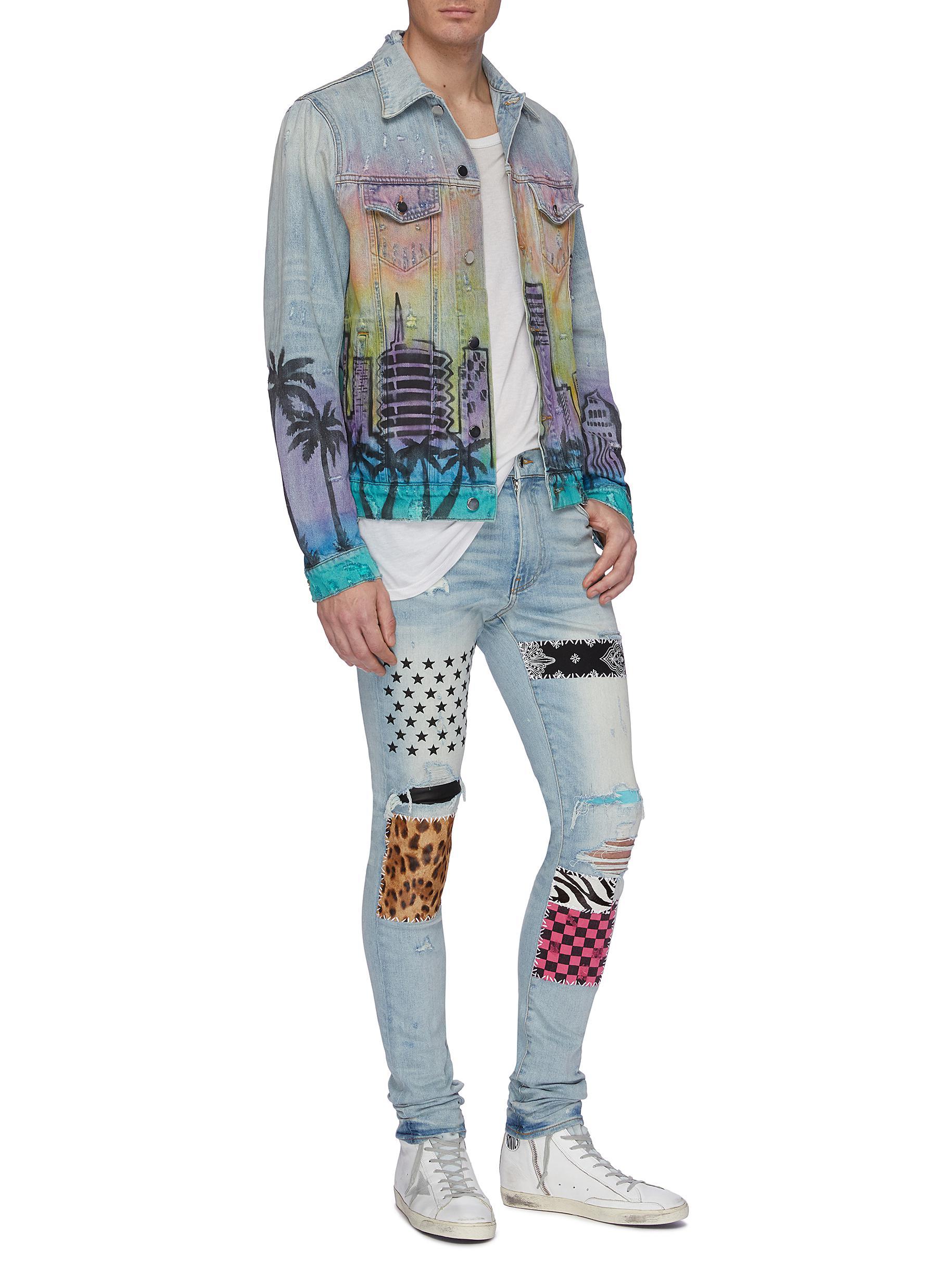 メーカー再生品】 AMIRI パームツリー Gジャン Gジャン amiri ダメージ