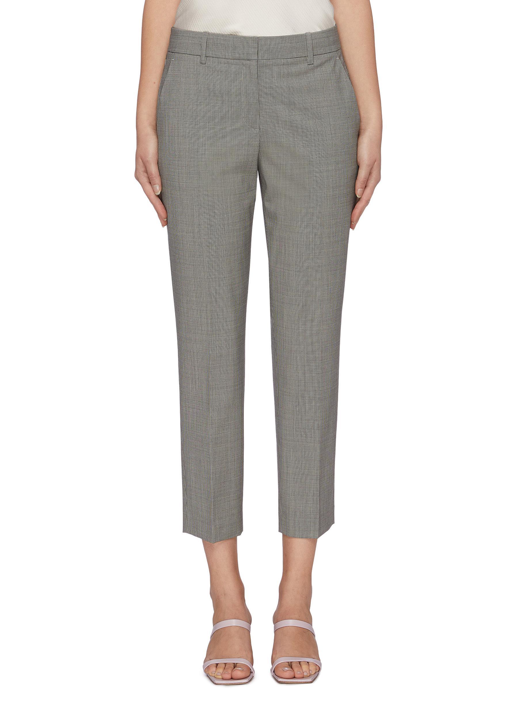 Theory 'treeca 2' Houndstooth Check Merino Wool Suiting Pants in Grey ...