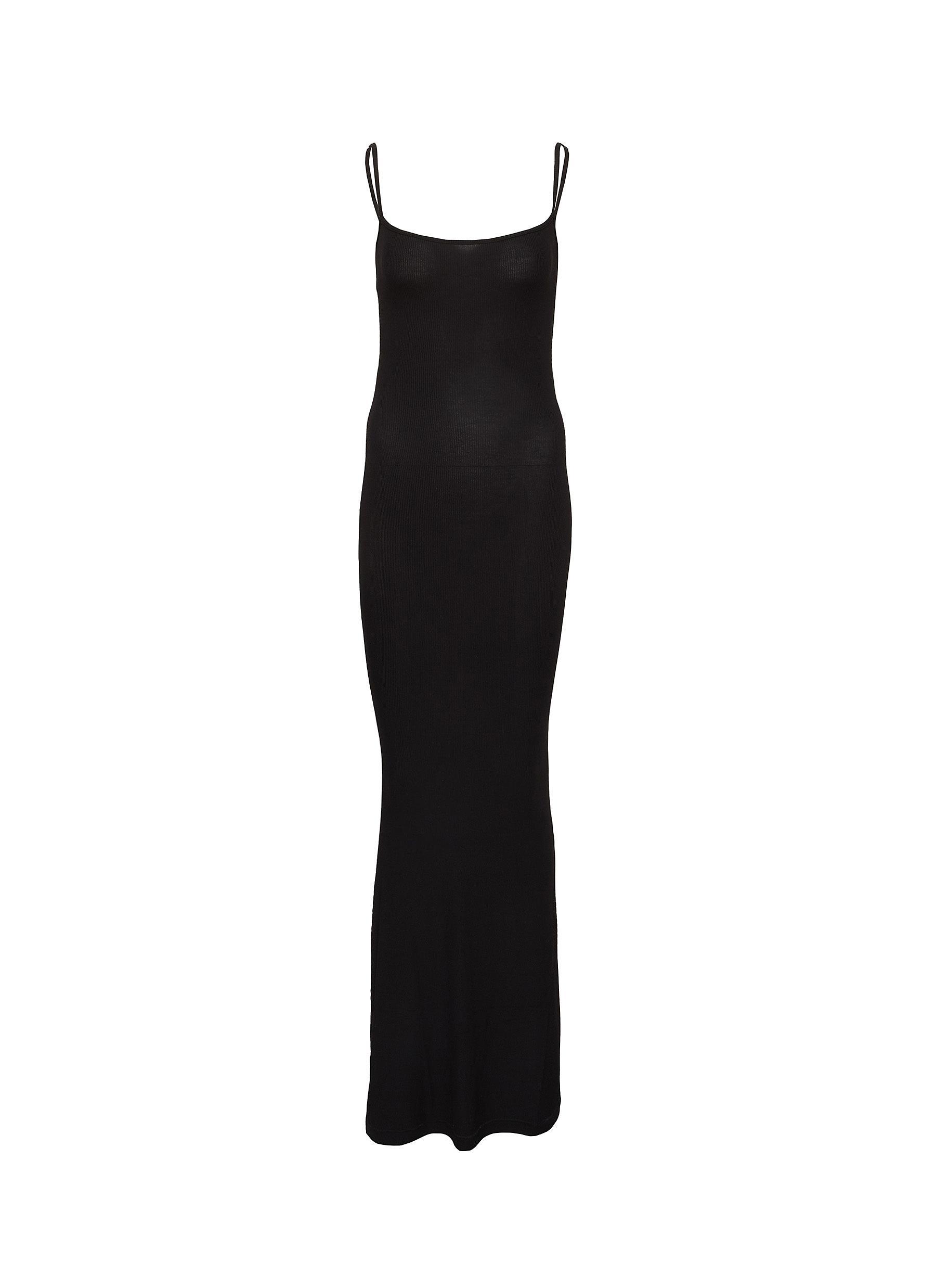 Skims 'soft Lounge' Rib Long Slip Dress in Black Lyst