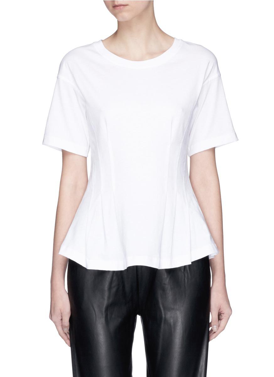 Theory Cotton 'corset' Princess Seam T-shirt in White | Lyst
