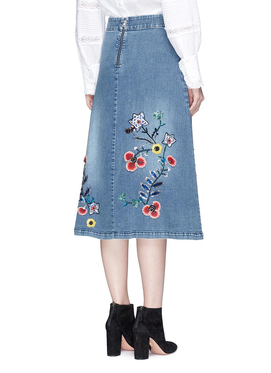 alice and olivia denim skirt