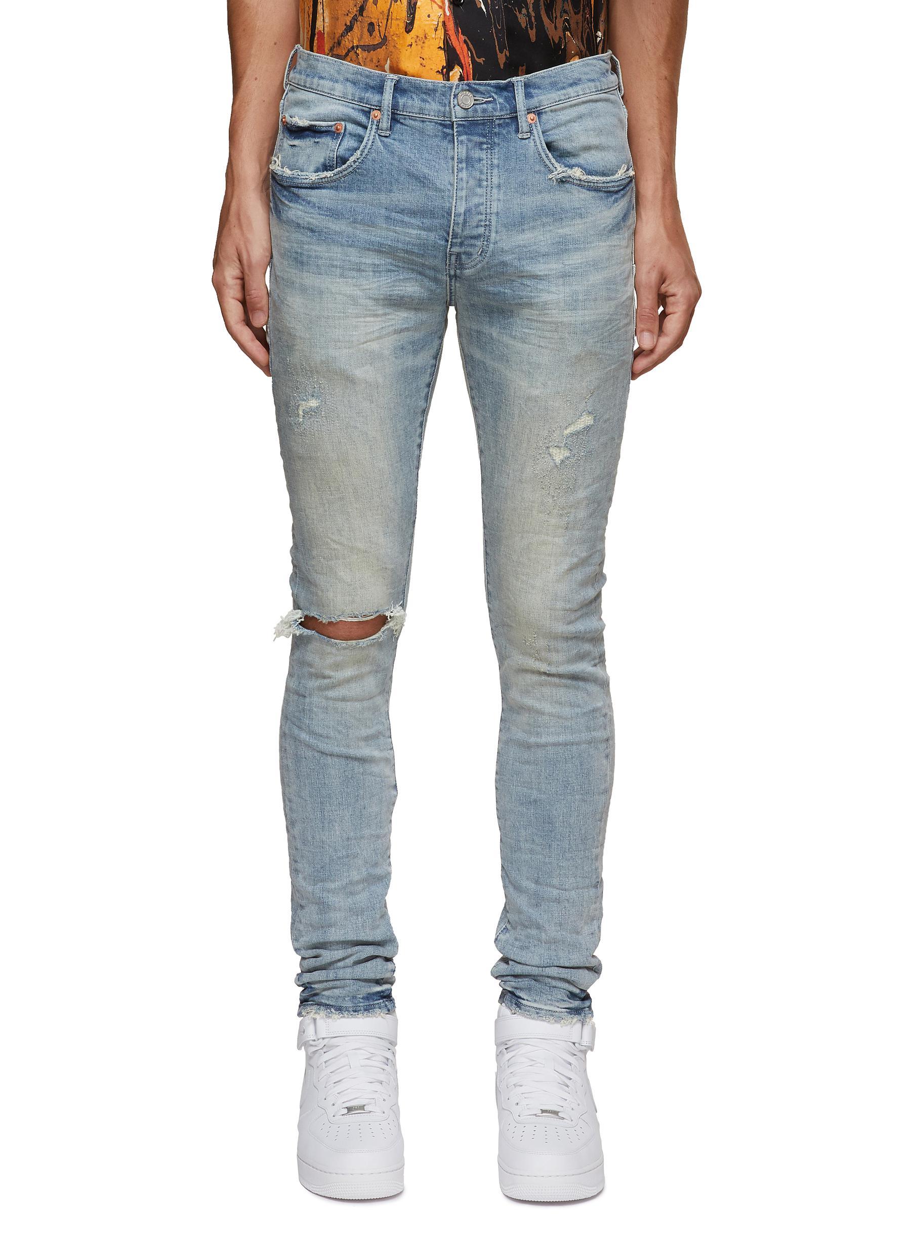 Purple 'three Year' Light Wash Skinny Jeans in Blue for Men | Lyst
