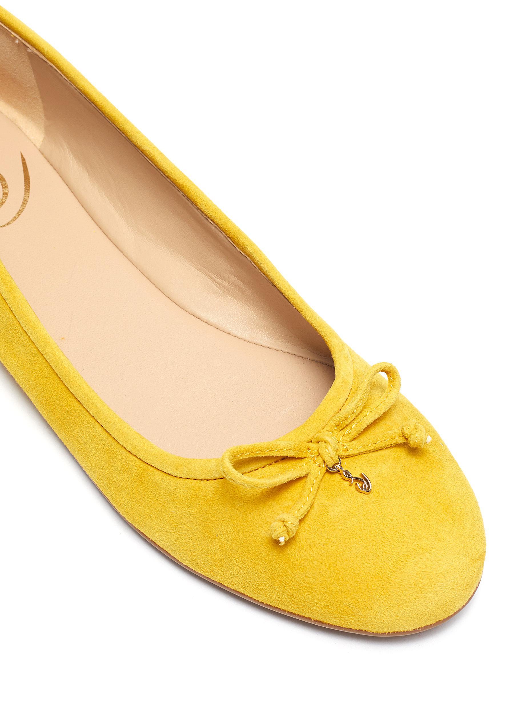 yellow suede flats