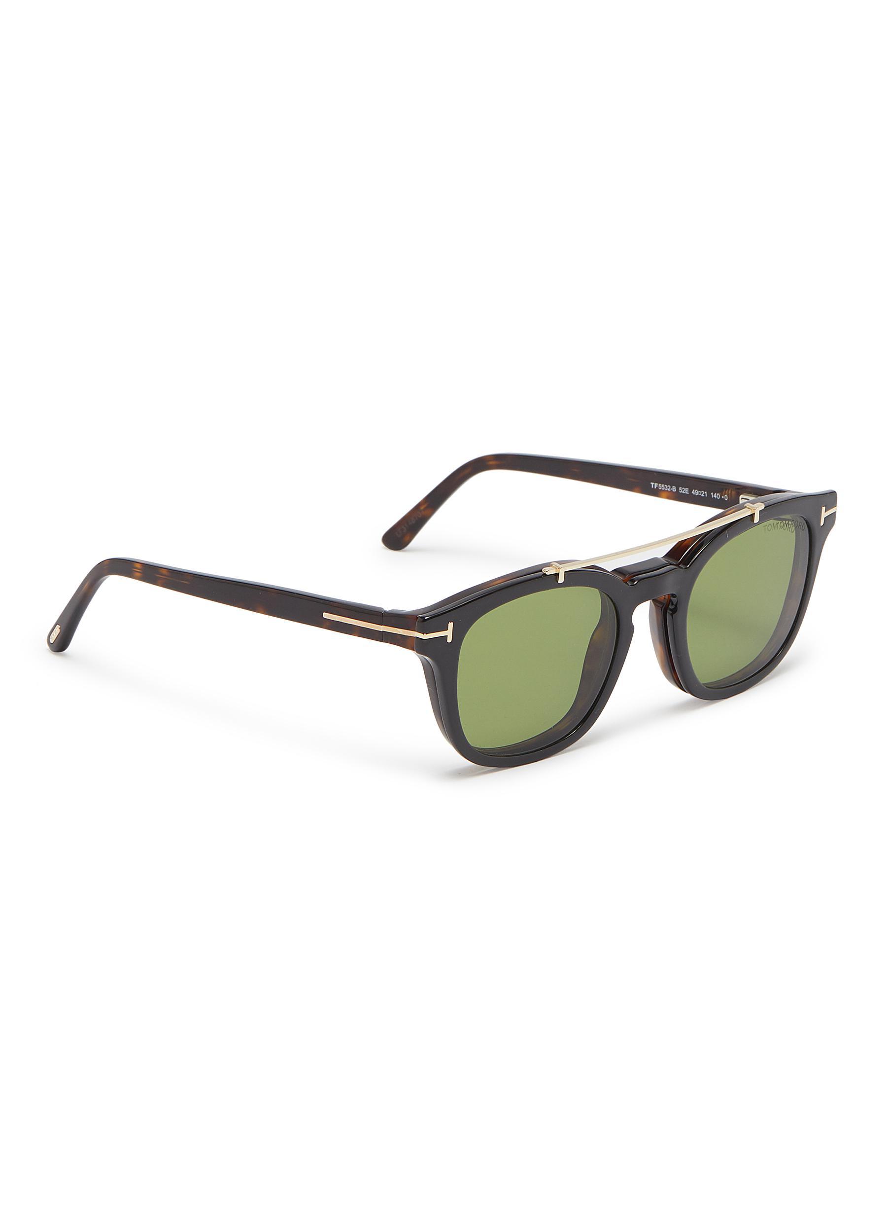 Tom Ford Magnetic Acetate Square Clip-on Lenses in Black for Men - Lyst