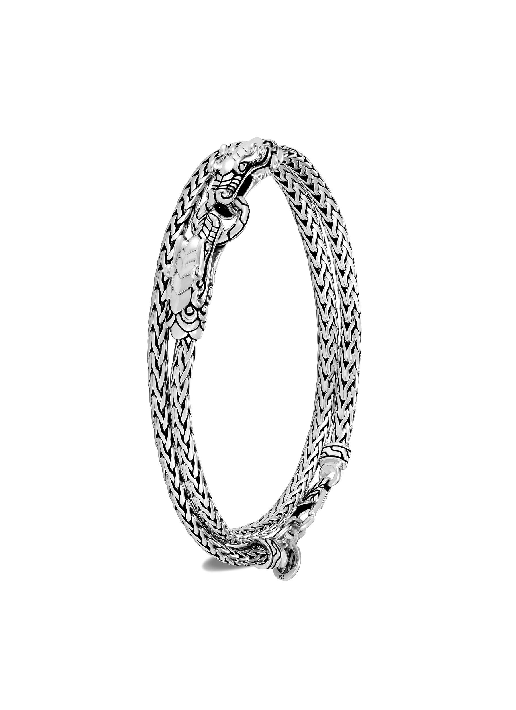 John Hardy Legends Naga' Sterling Silver Double Wrap Bracelet in Metallic - Lyst