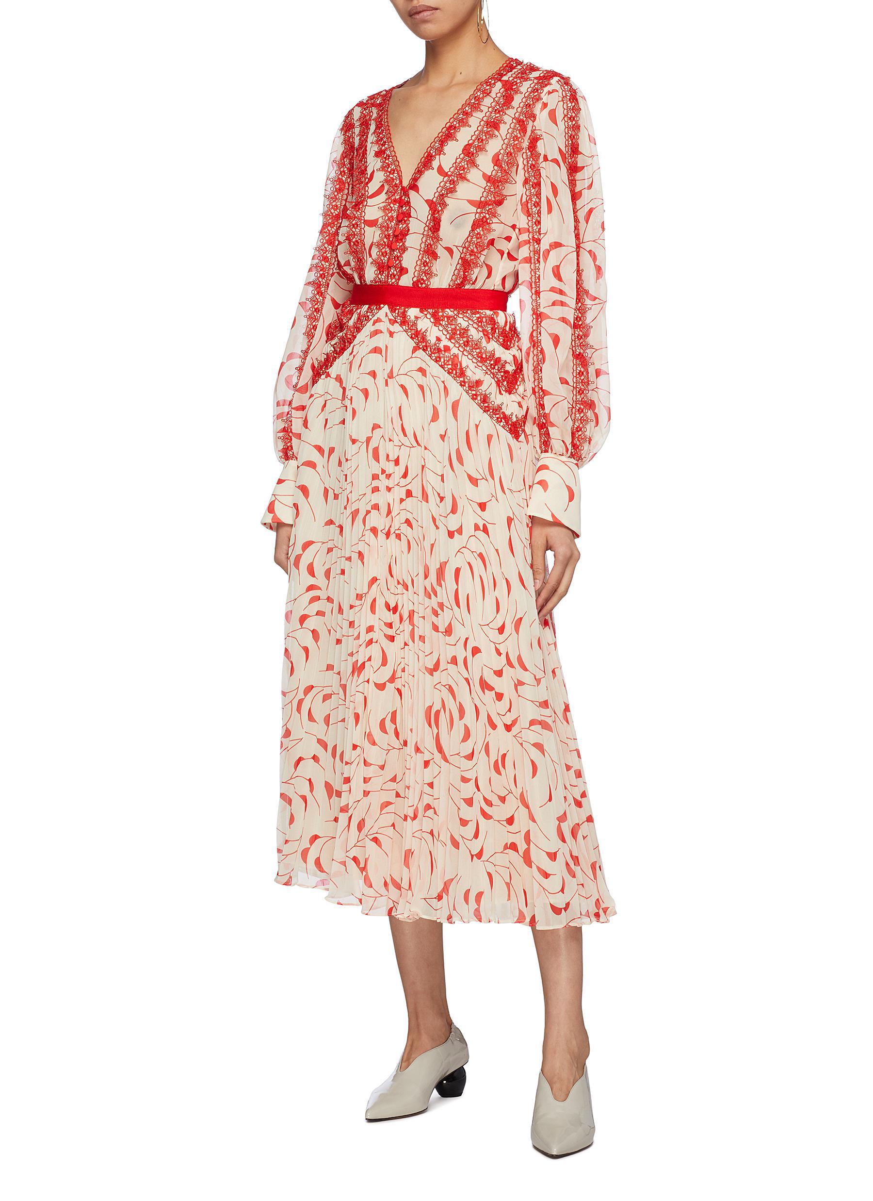 self portrait crescent midi dress