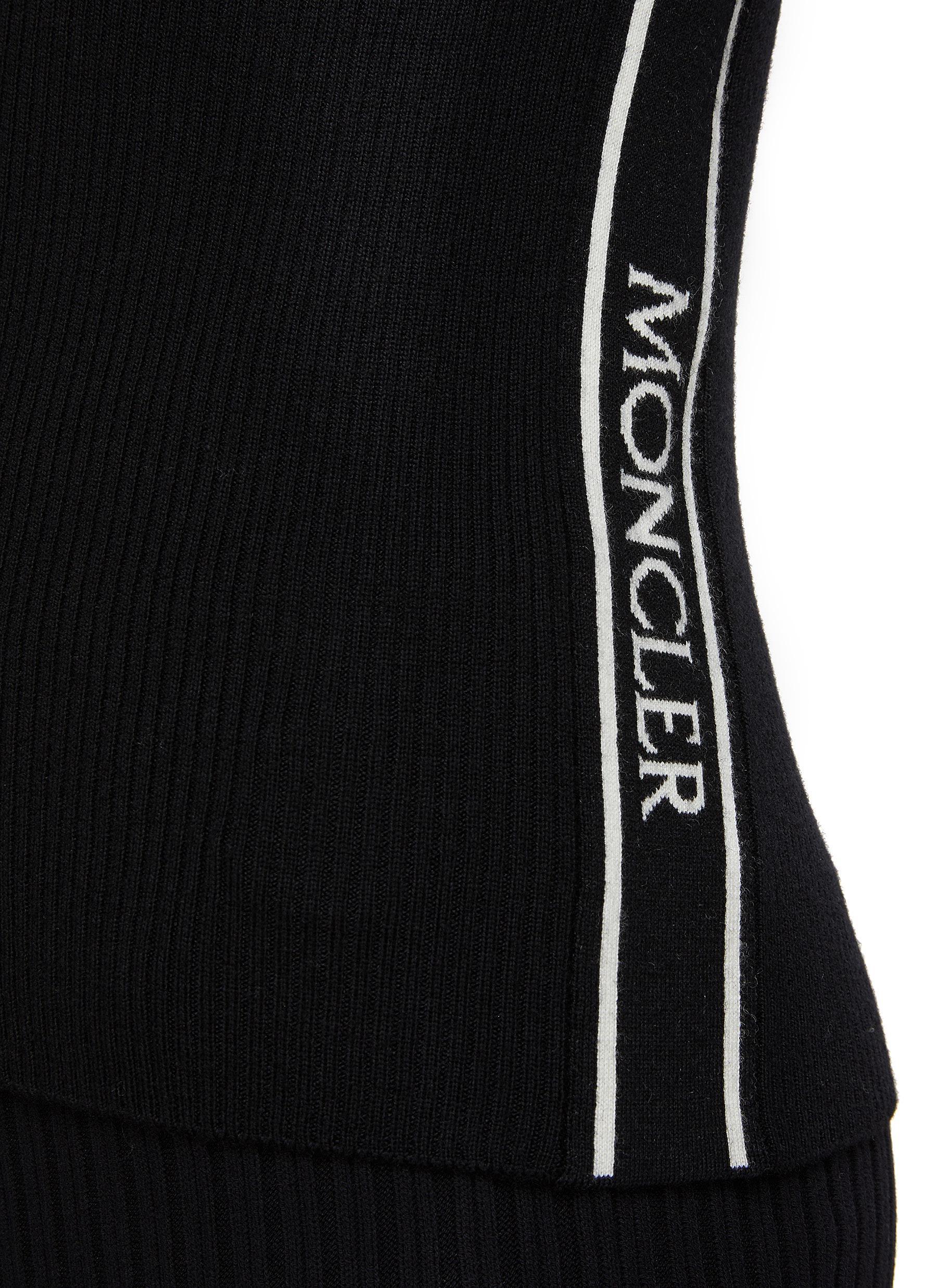 Moncler Half Zip Knit Top in Black | Lyst
