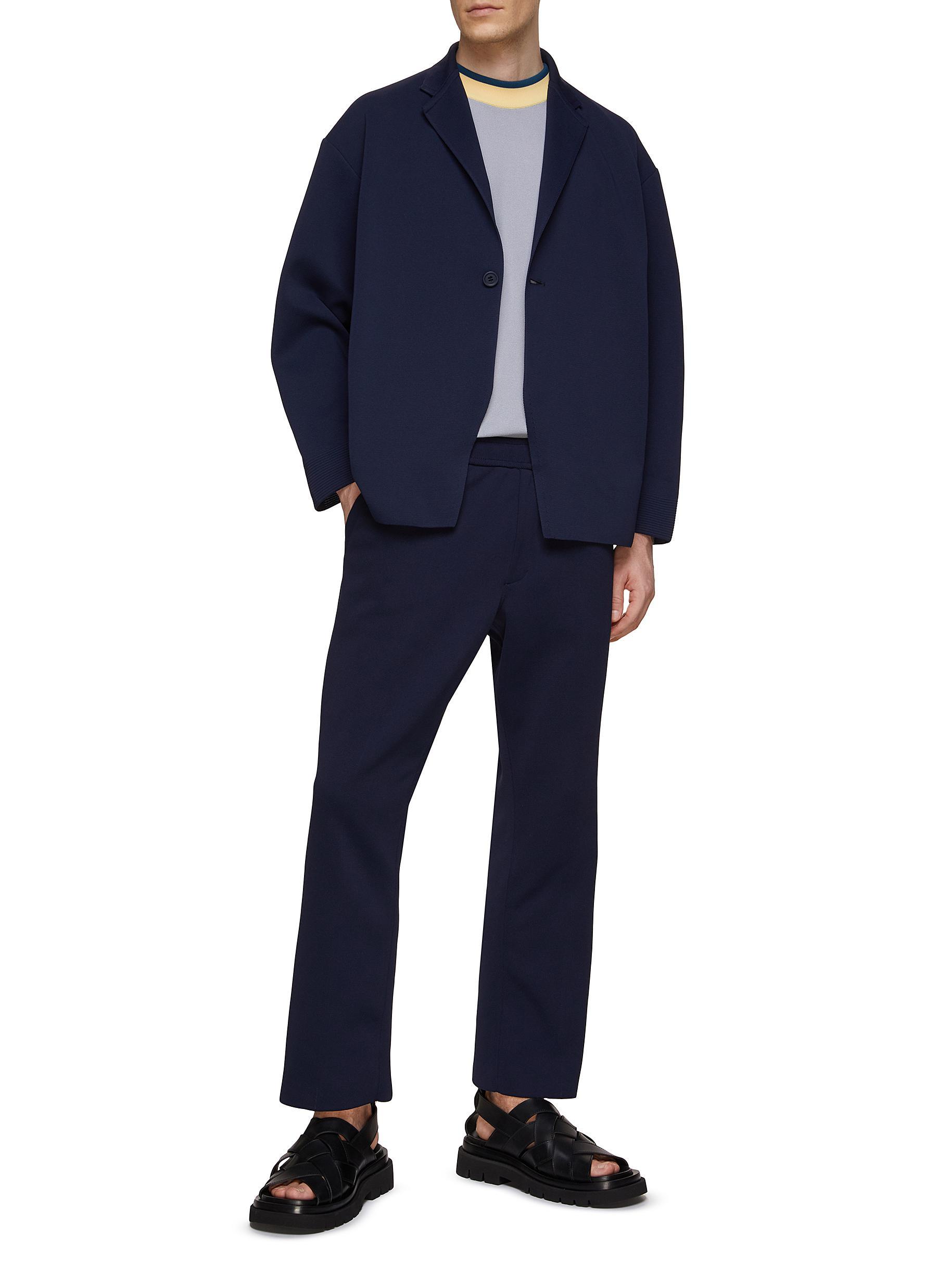 CFCL Milan Ribbed Knit Jacket in Blue for Men   Lyst