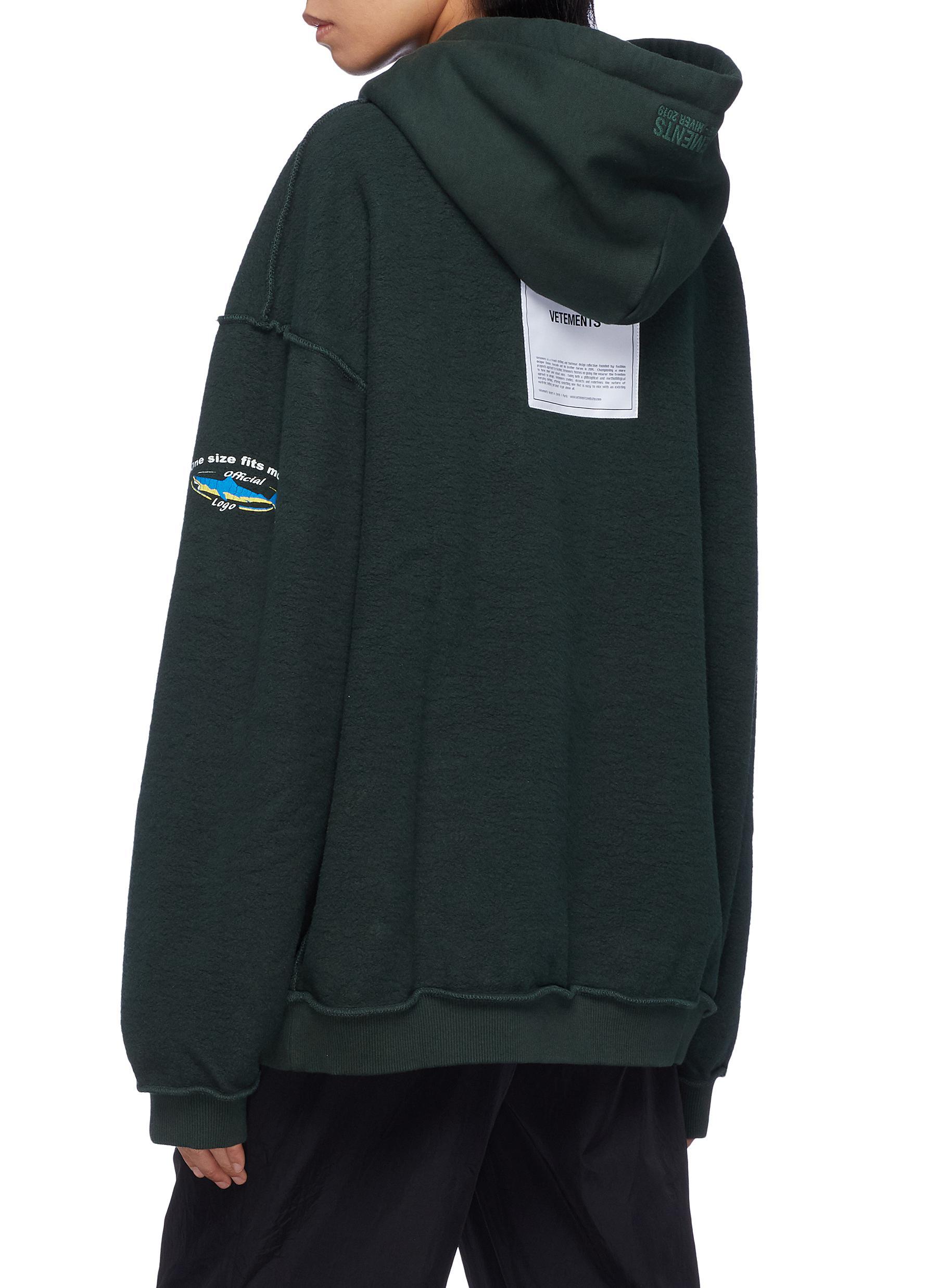 vetements shark hoodie