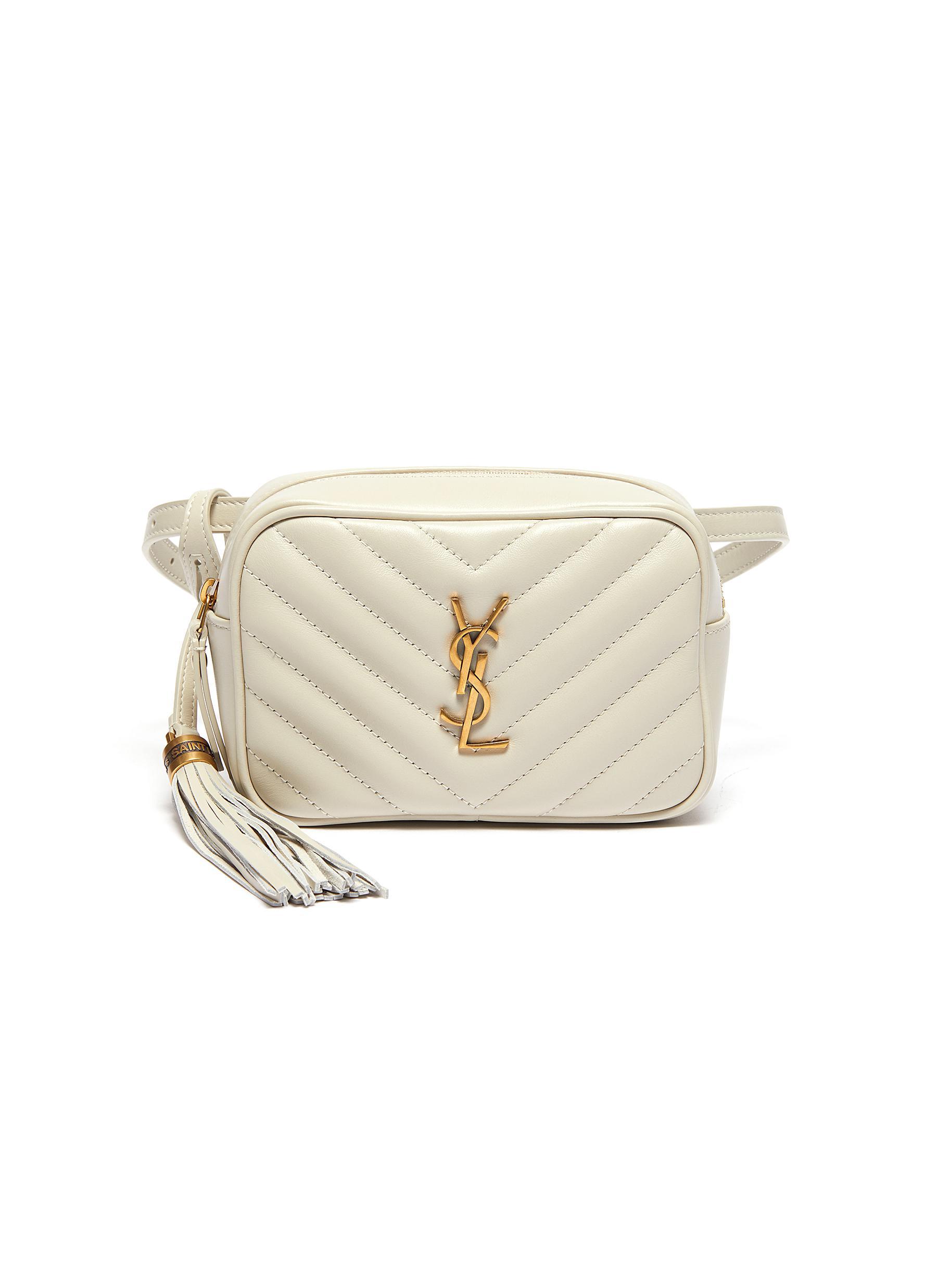 Saint Laurent Quilted Leather Belt Bag in White Lyst