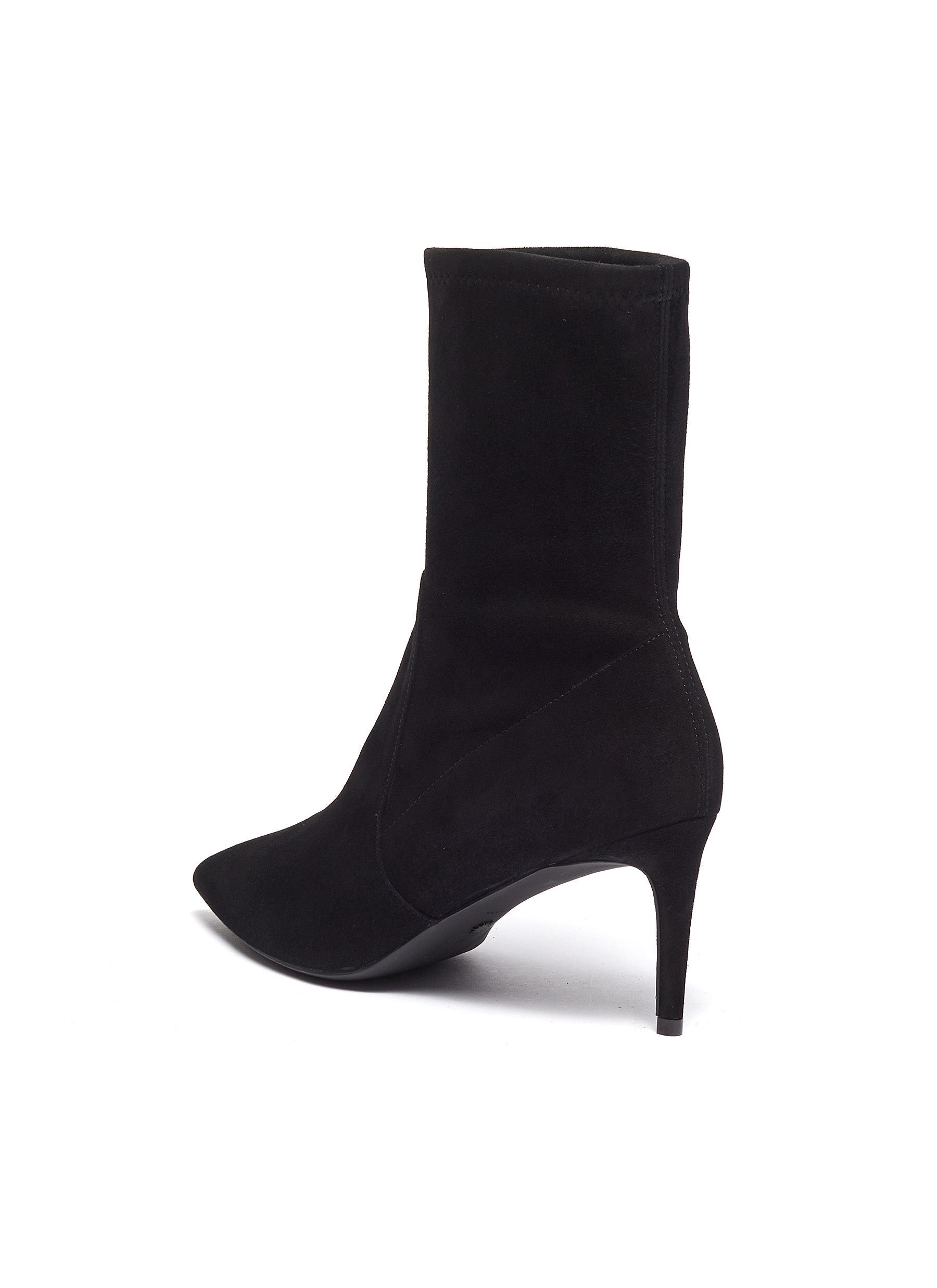 stuart weitzman black wren 75 suede heeled ankle boots