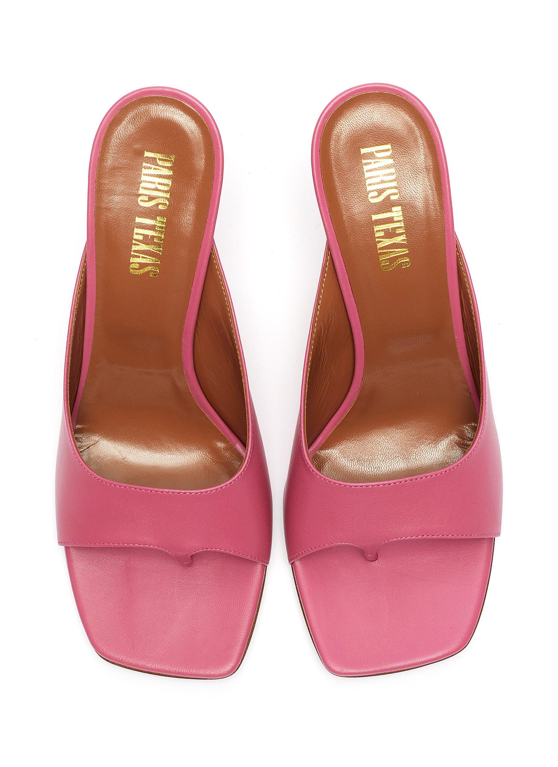 Paris Texas Leather Thong Mules in Pink - Lyst