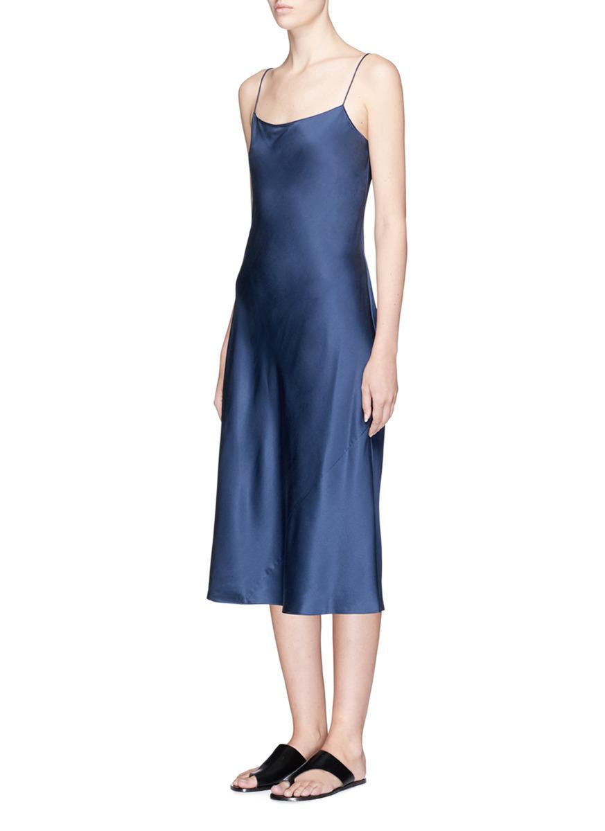 blue satin slip