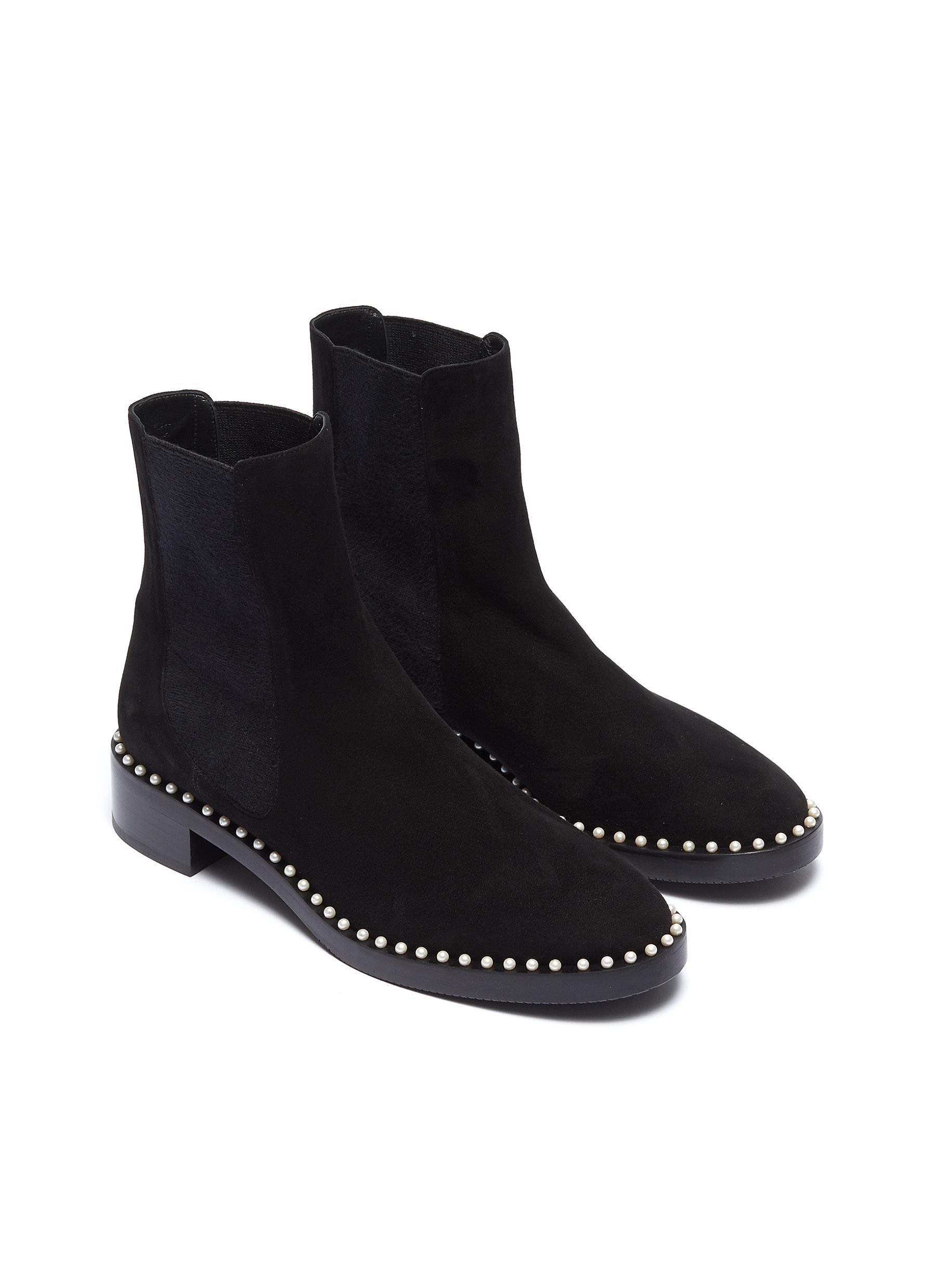 stuart weitzman laine suede chelsea boots