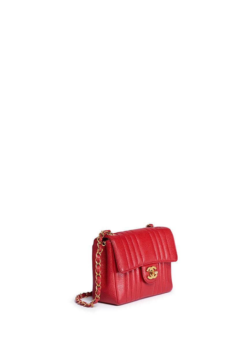 Chanel Red Quilted Caviar Leather Shoulder Bag Keweenaw Bay Indian