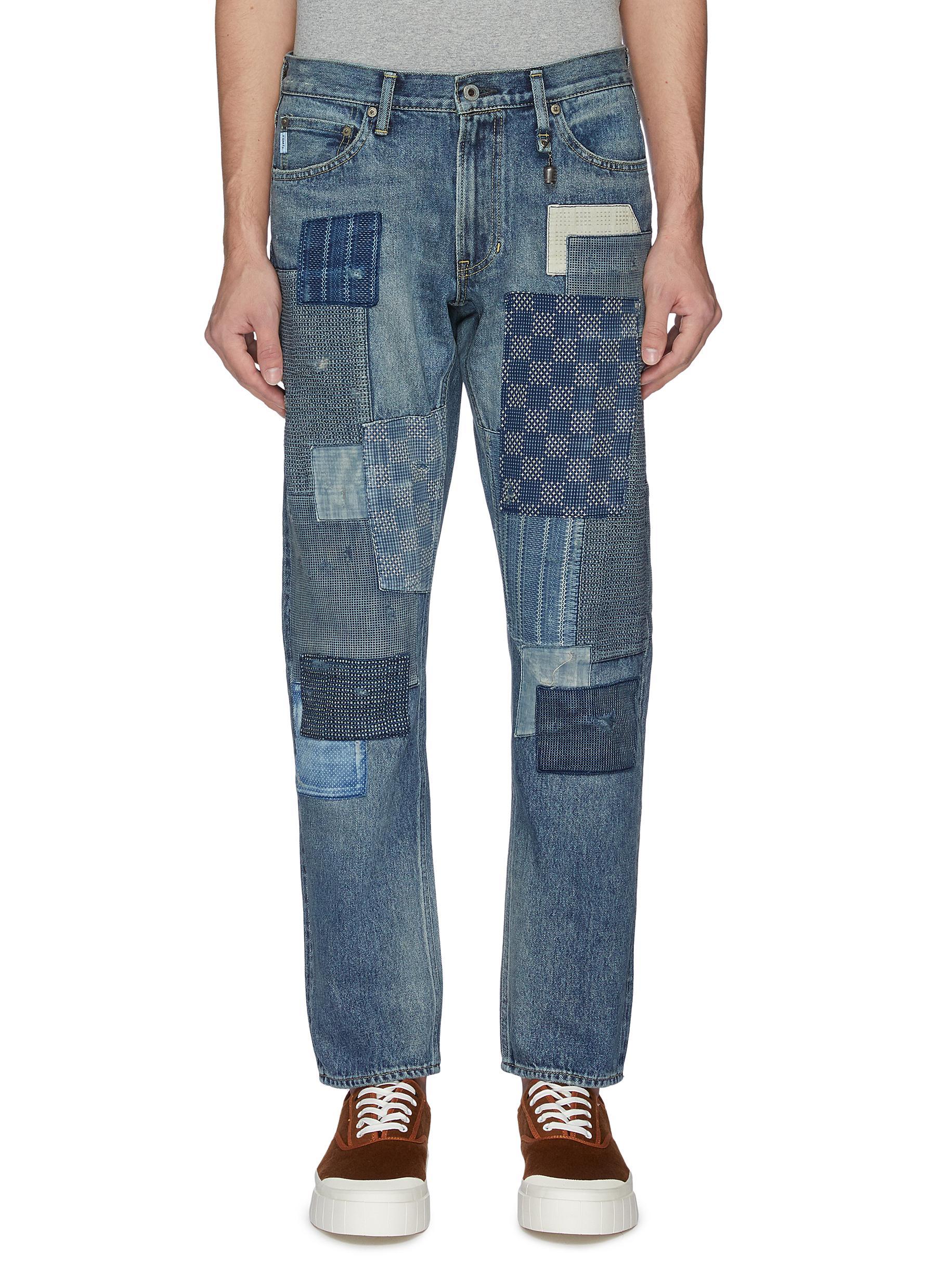 FDMTL Denim Mix Panel Boro Patchwork Jeans in Blue for Men - Lyst