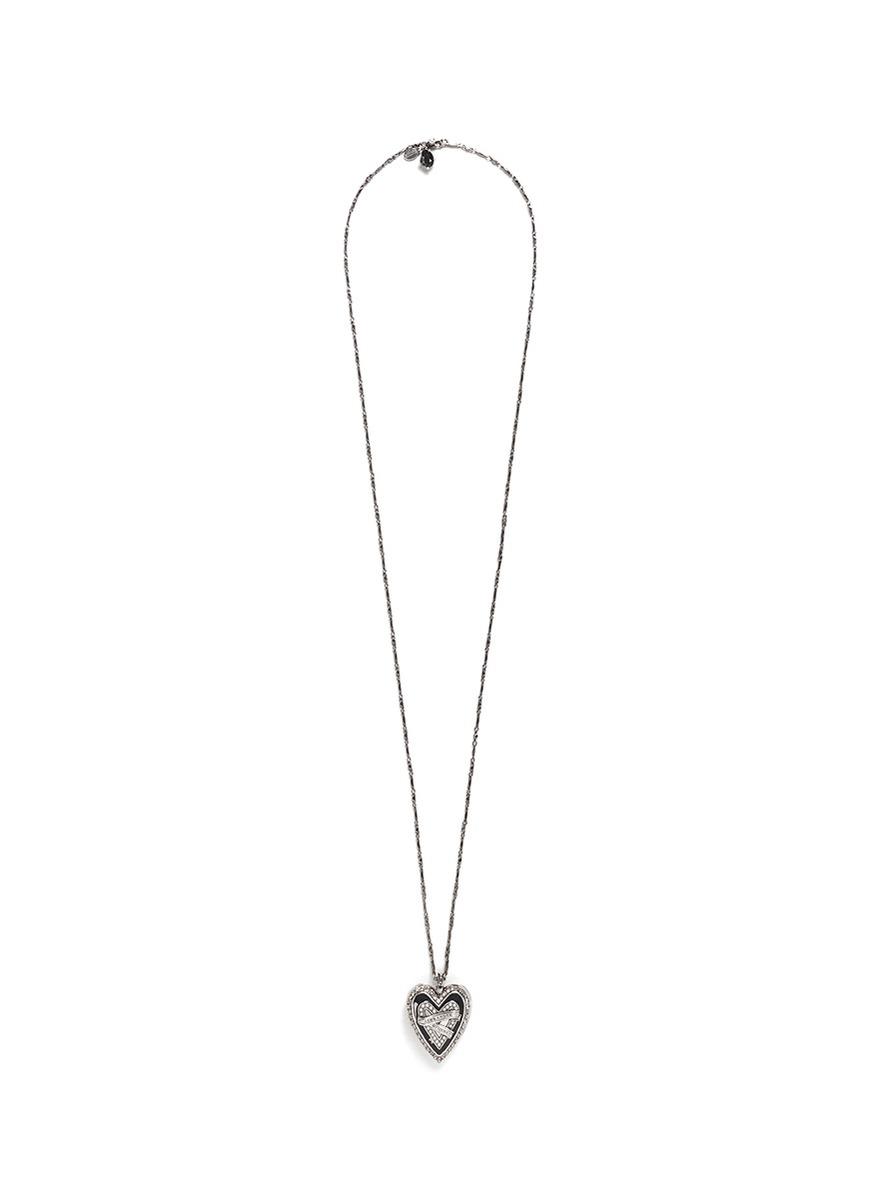 Alexander McQueen 'heart Locket' Pendant Necklace in Metallic | Lyst