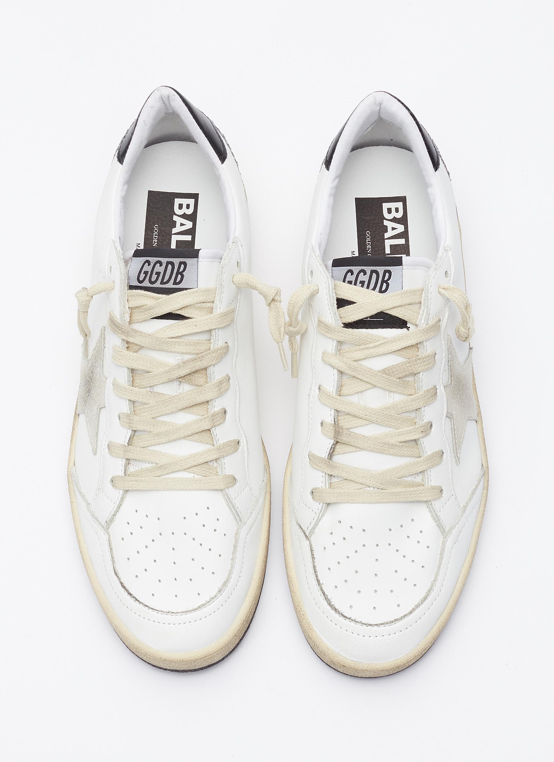 Golden Goose 'ball Star' Glitter Panel Leather Sneakers in White - Lyst Golden Goose 'ball Star' Glitter Panel Leather Sneakers in White - Lyst