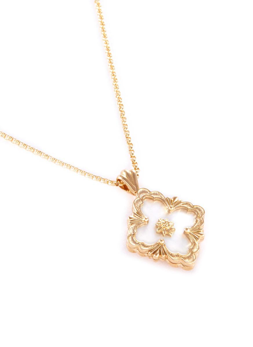 Buccellati 'opera' Mother Of Pearl 18k Yellow Gold Pendant Necklace in  Metallic | Lyst