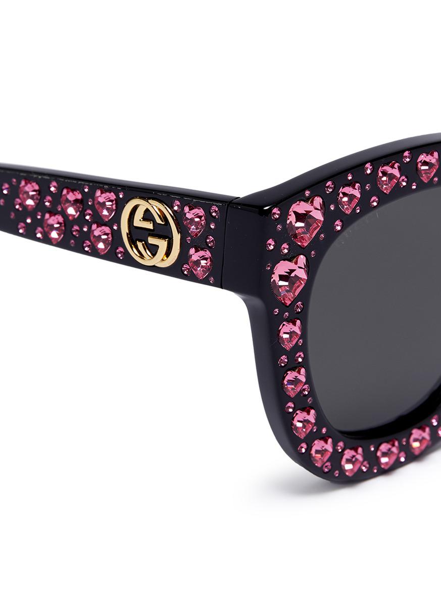gucci pink heart sunglasses