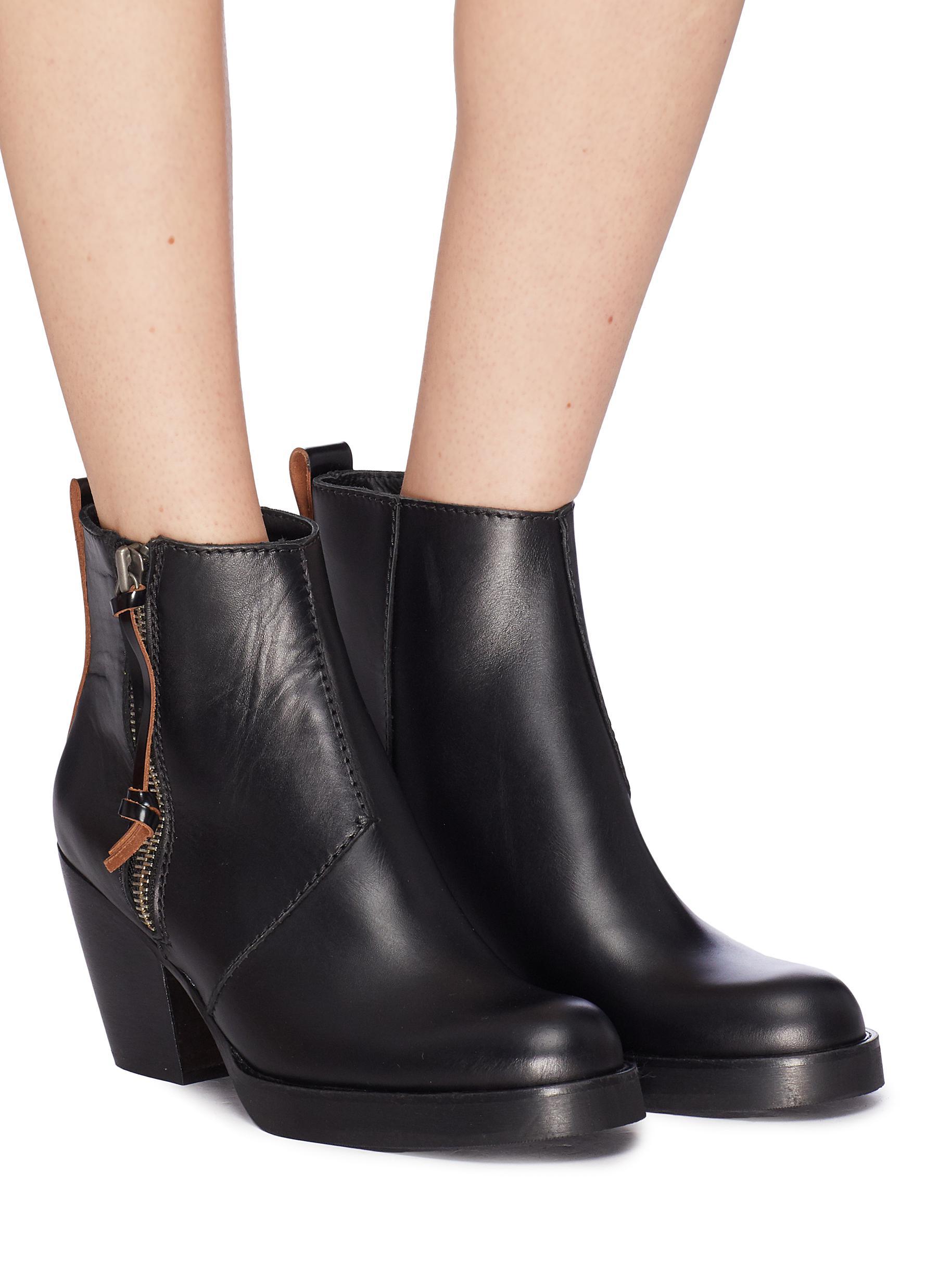 acne stacked heel boot
