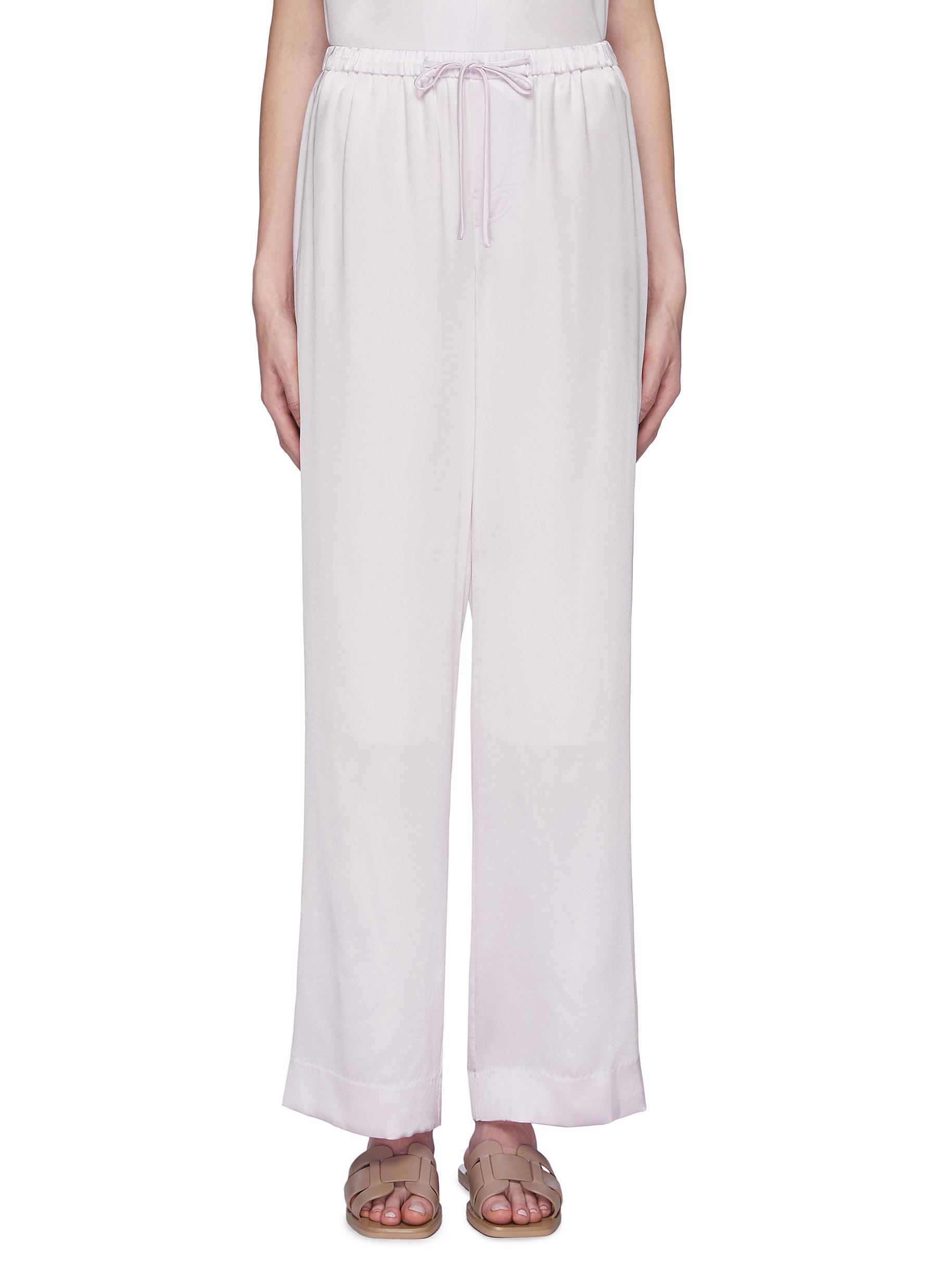 Vince Silk Satin Wide Leg Pyjama Pants in Purple - Lyst
